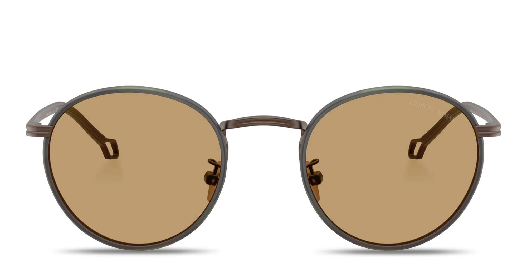 Shop GIORGIO ARMANI Visionary Luxury Round Sunglasses in Matte Bronze online.
