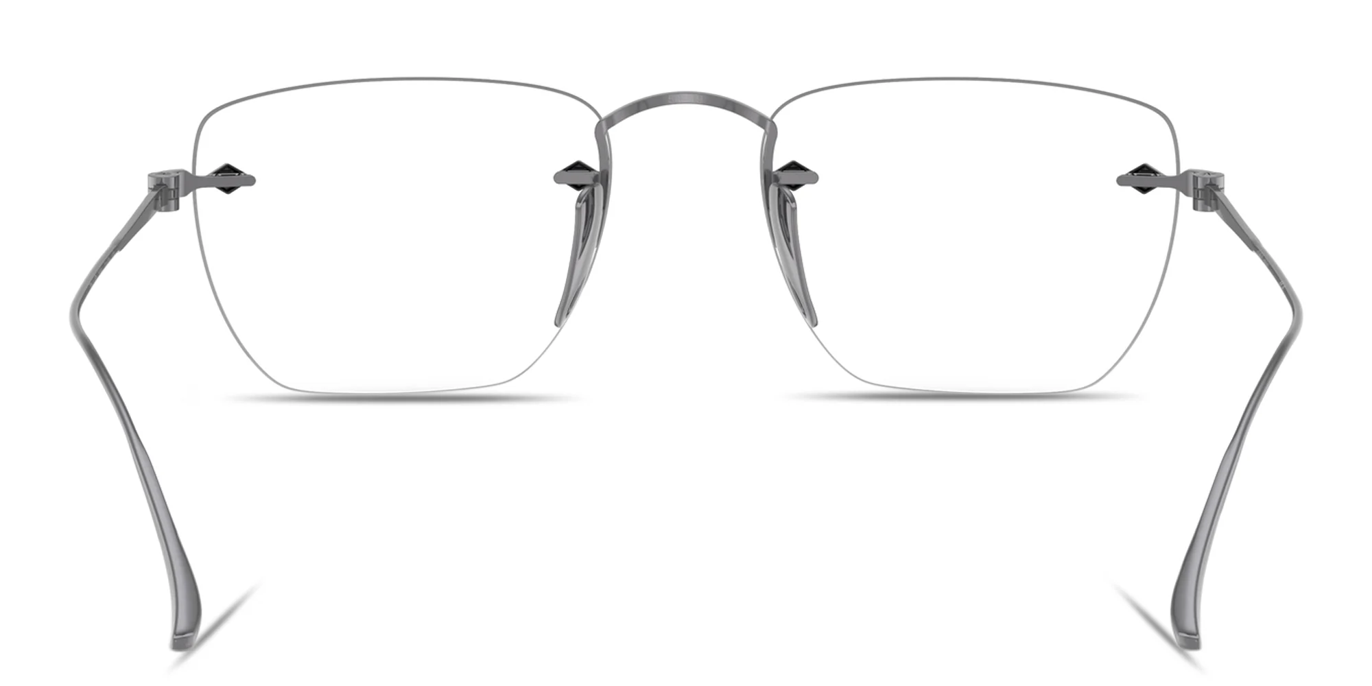 Shop GIORGIO ARMANI Armani Code Rimless Pillow Eyeglasses in Gunmetal online.