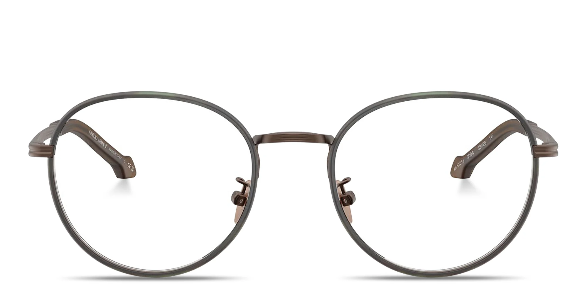 Shop GIORGIO ARMANI Logo Signature Panthos Eyeglasses in Matte Bronze online.