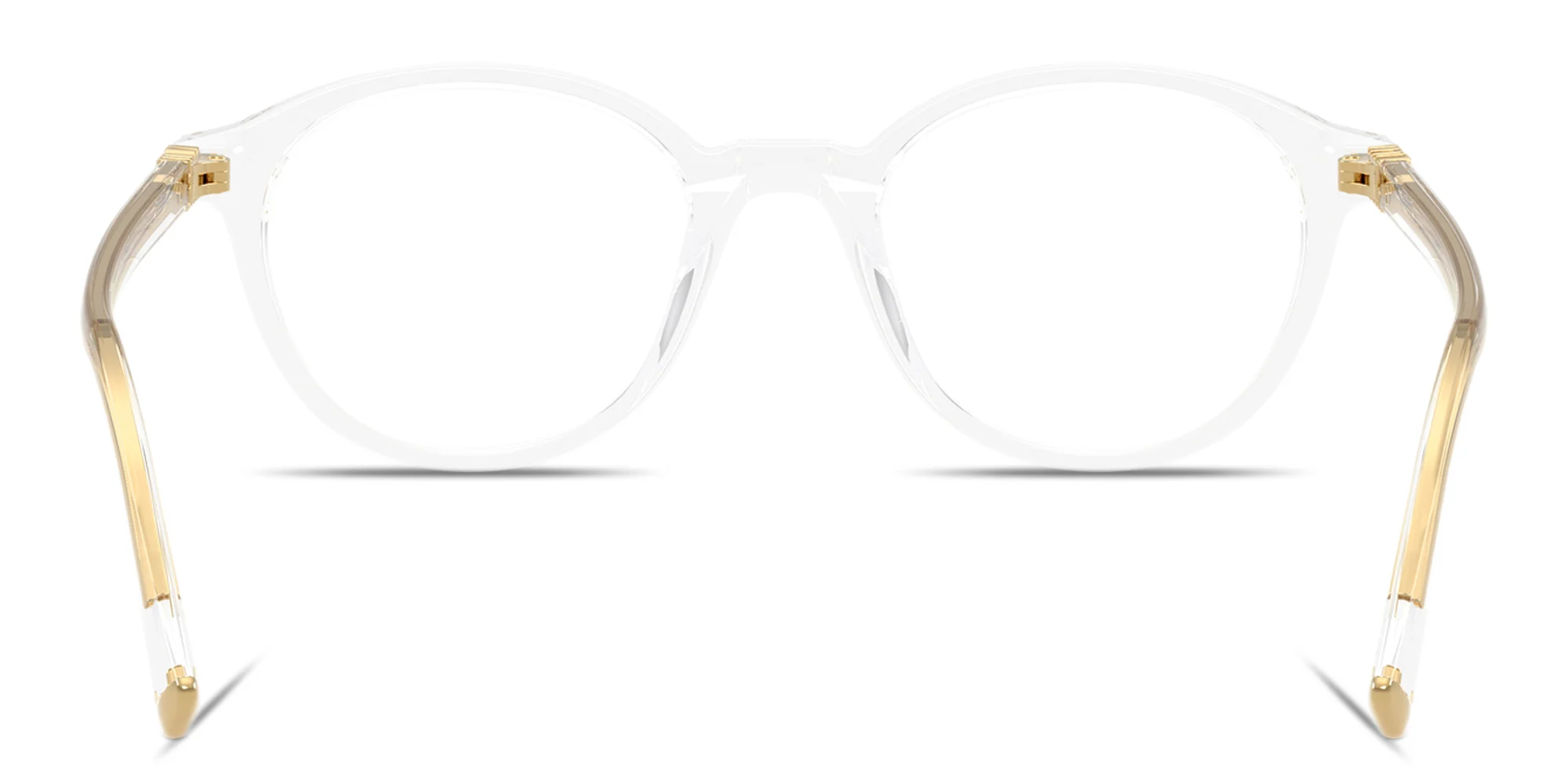 Shop MIU MIU Vertical Logo Panthos Eyeglasses in Transparent online.