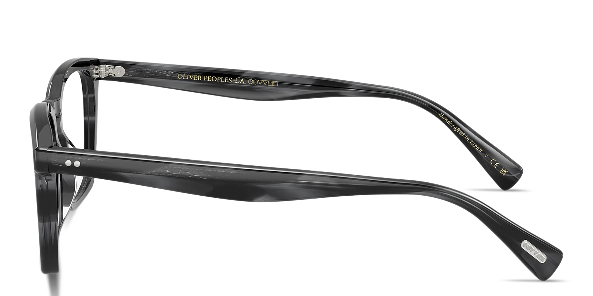 Shop OLIVER PEOPLES Rafkin Rectangle Eyeglasses in Dark Blue Smoke online.