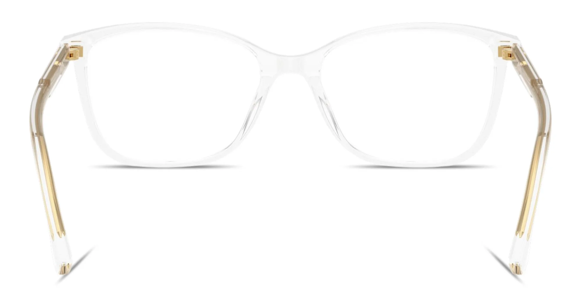 Shop Dolce & Gabbana Logo Print Rectangle Eyeglasses in Crystal online.