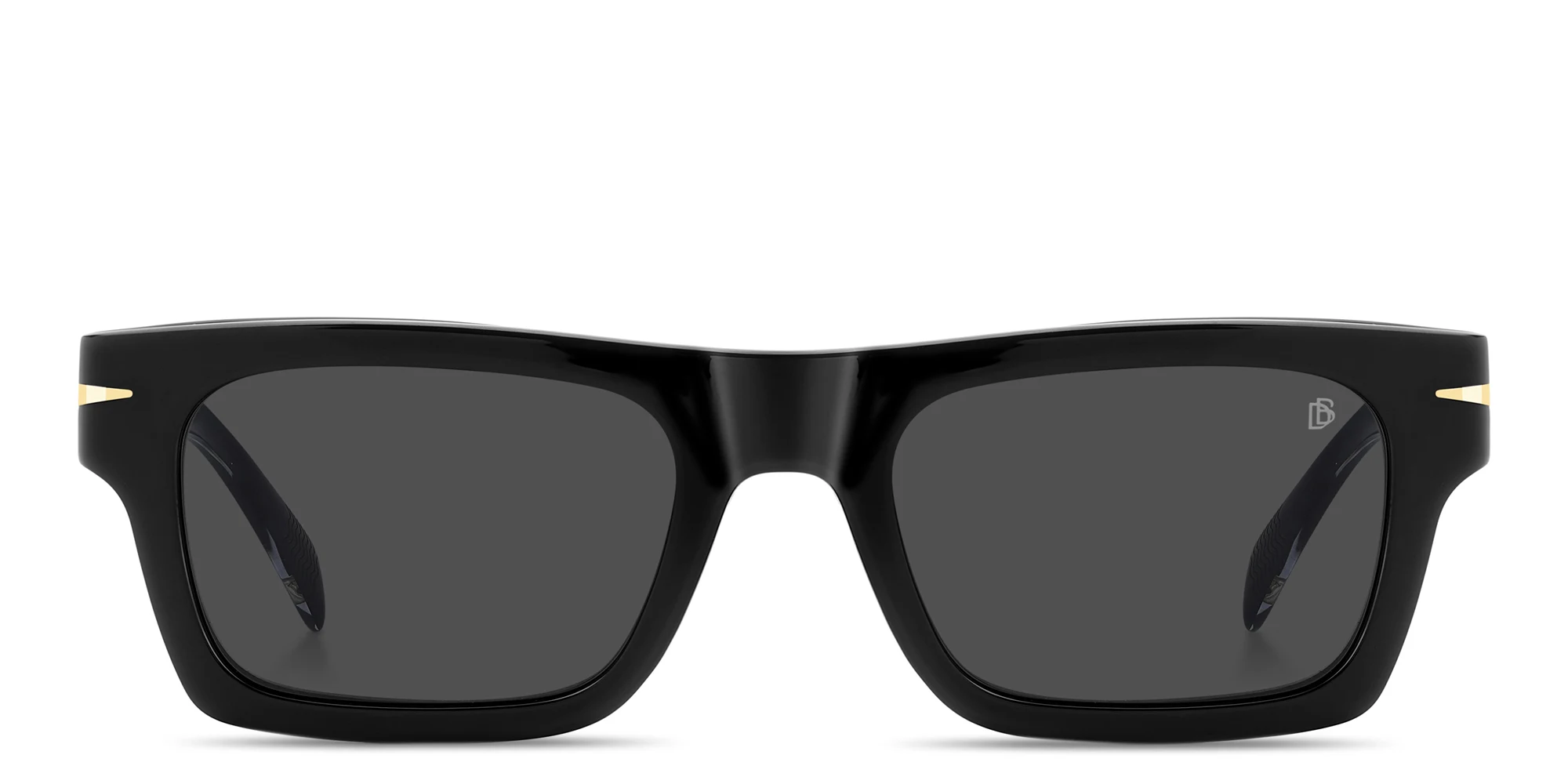 Shop DAVID BECKHAM Clip-On Rectangle Eyeglasses in Black online.