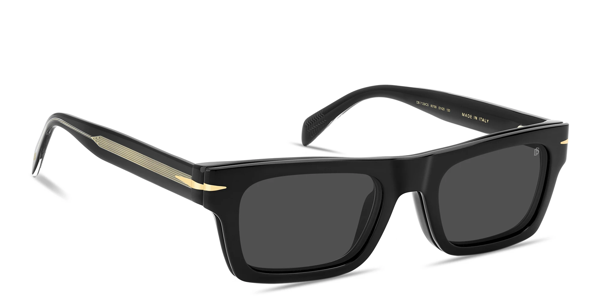 Shop DAVID BECKHAM Clip-On Rectangle Eyeglasses in Black online.