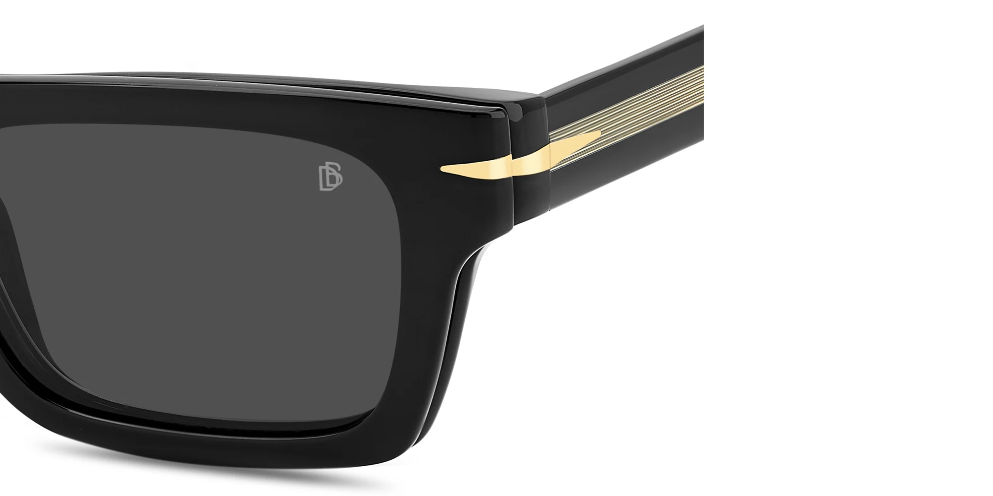 Shop DAVID BECKHAM Clip-On Rectangle Eyeglasses in Black online.