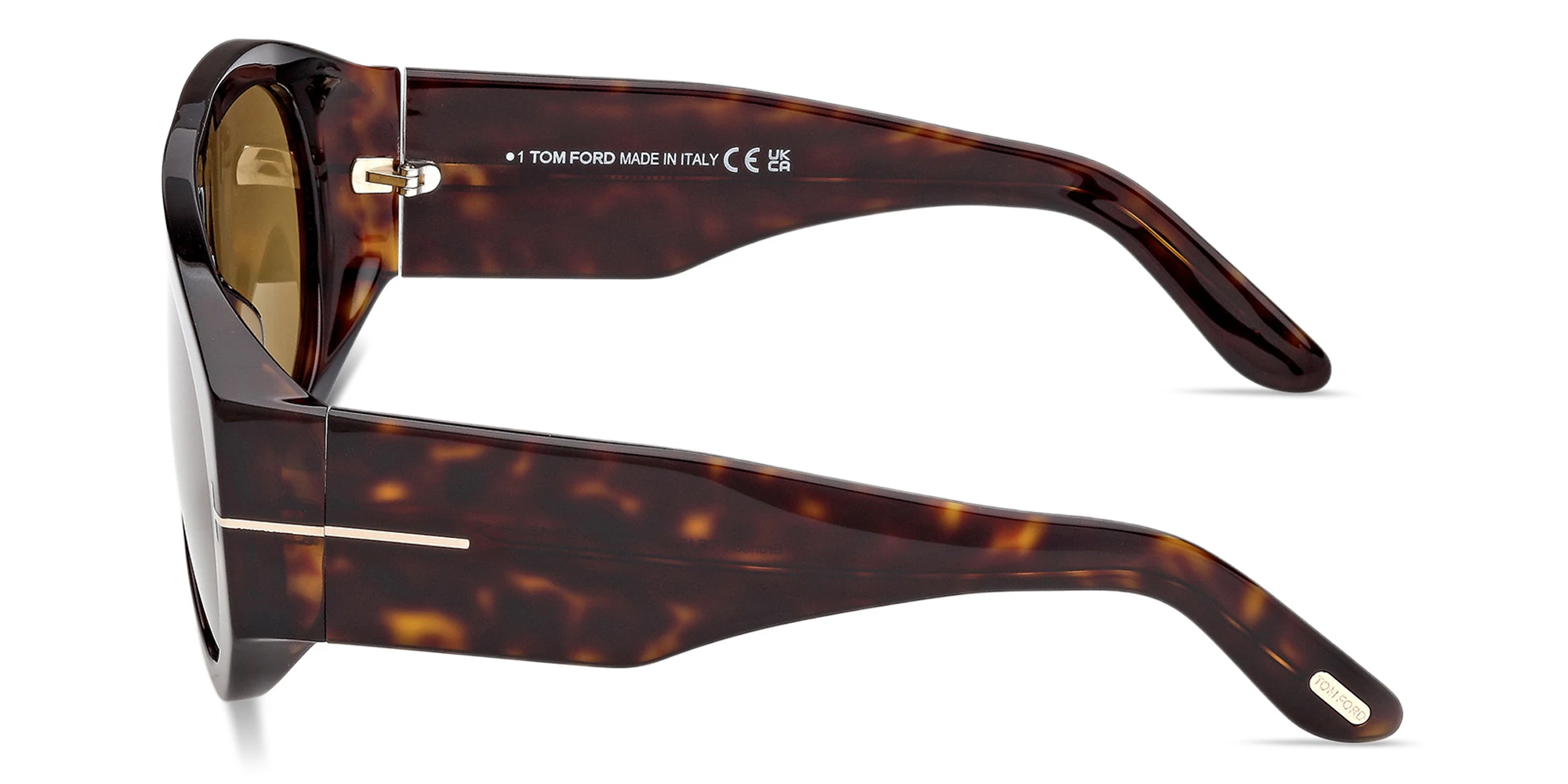 Shop TOM FORD T Logo Pilot Sunglasses in Havana online.