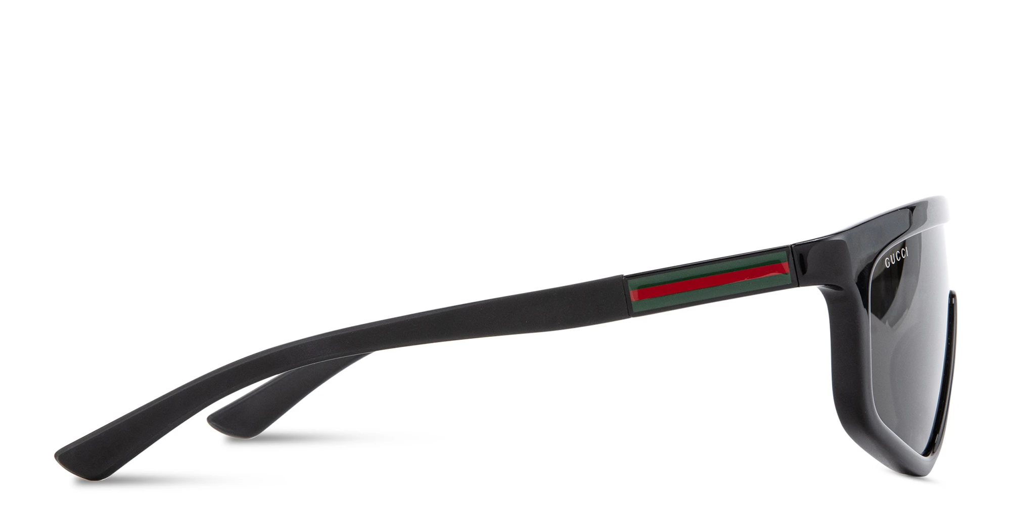 Shop GUCCI Web Unisex Wide Mask Sunglasses in Black online.