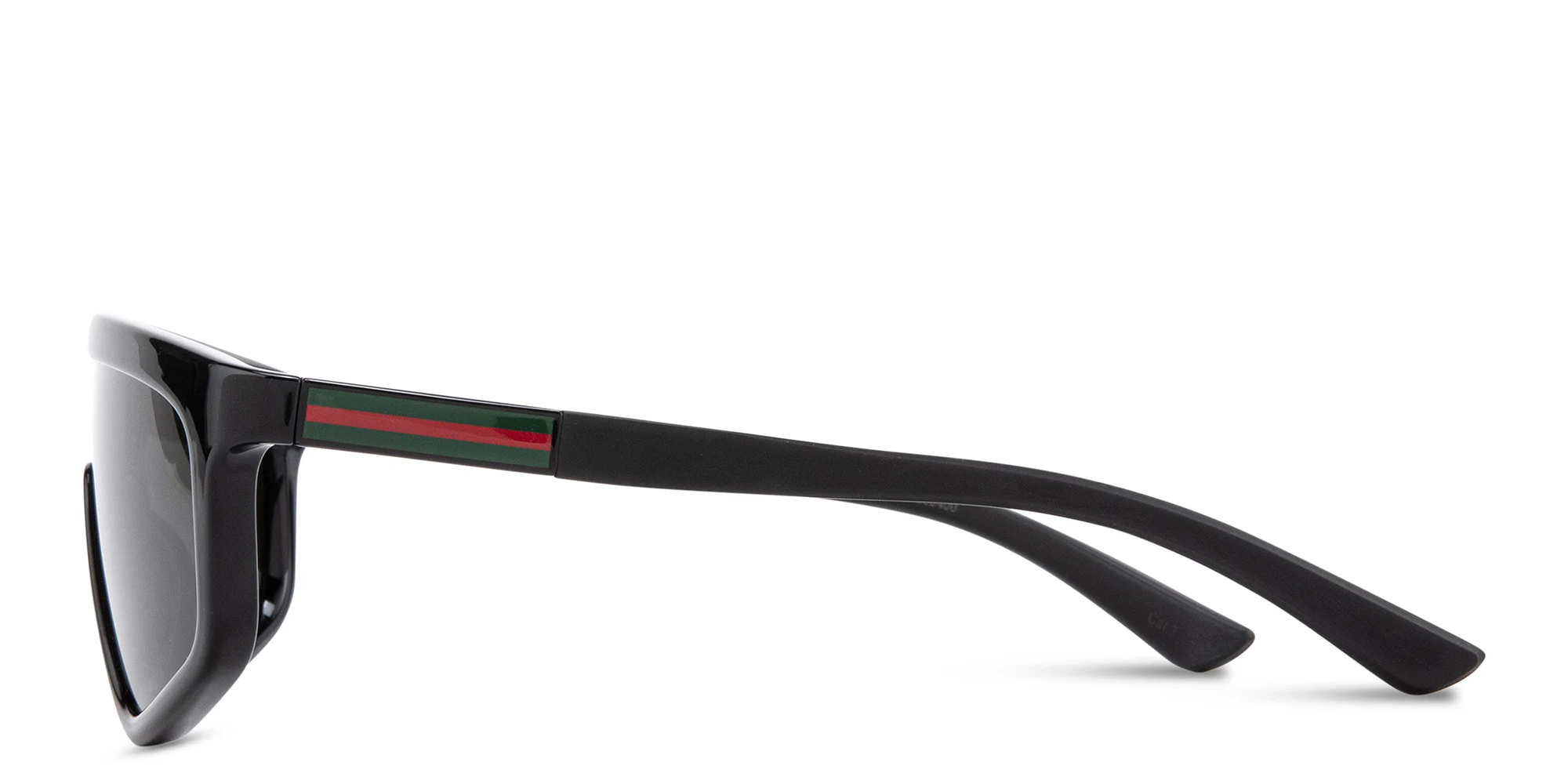 Shop GUCCI Web Unisex Wide Mask Sunglasses in Black online.