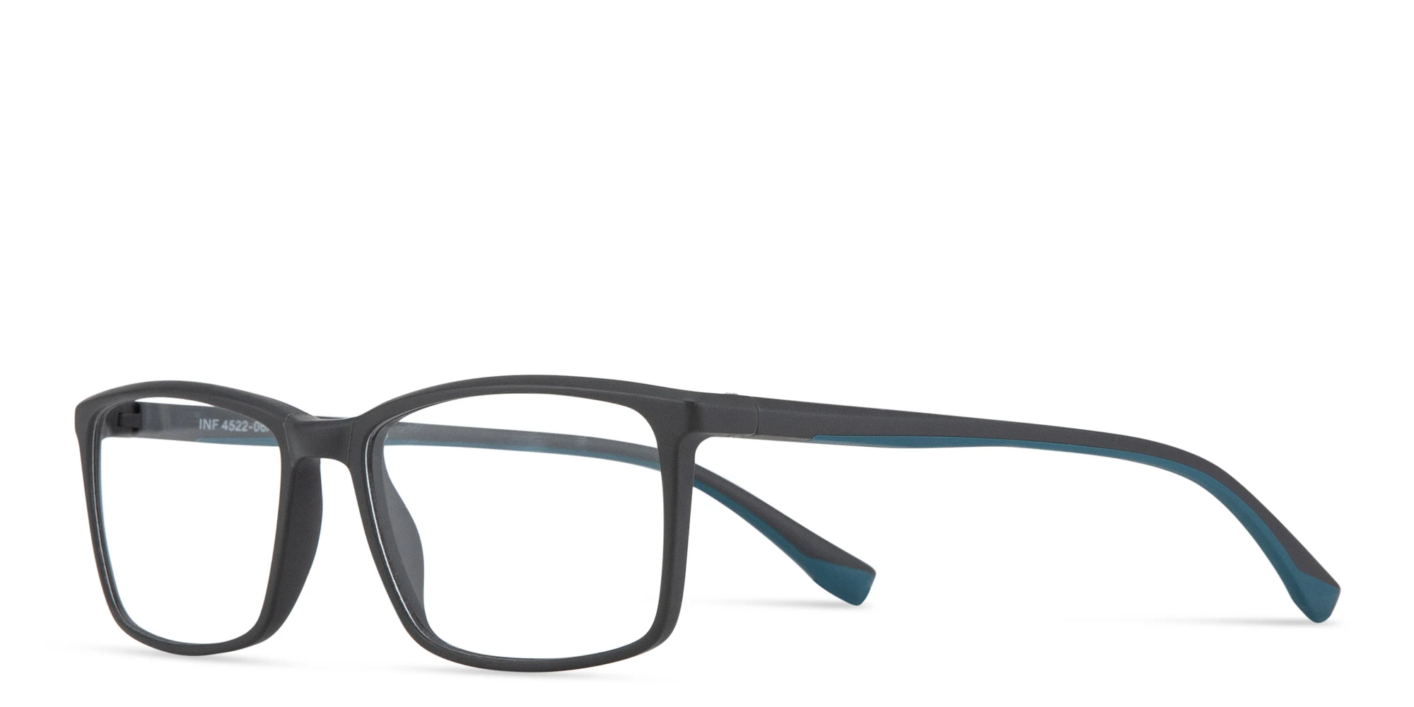 Shop SPIN ON8 Wide Rectangle Eyeglasses in Grey online.