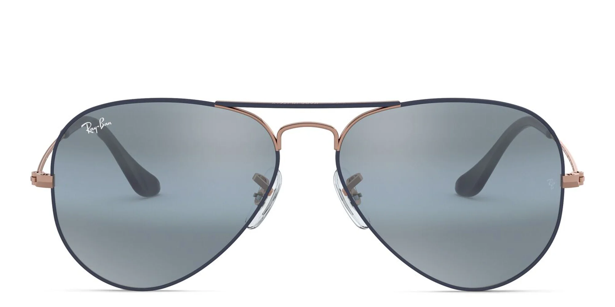 Shop Ray-Ban Unisex Aviator Sunglasses in Metal in Dark Blue online.