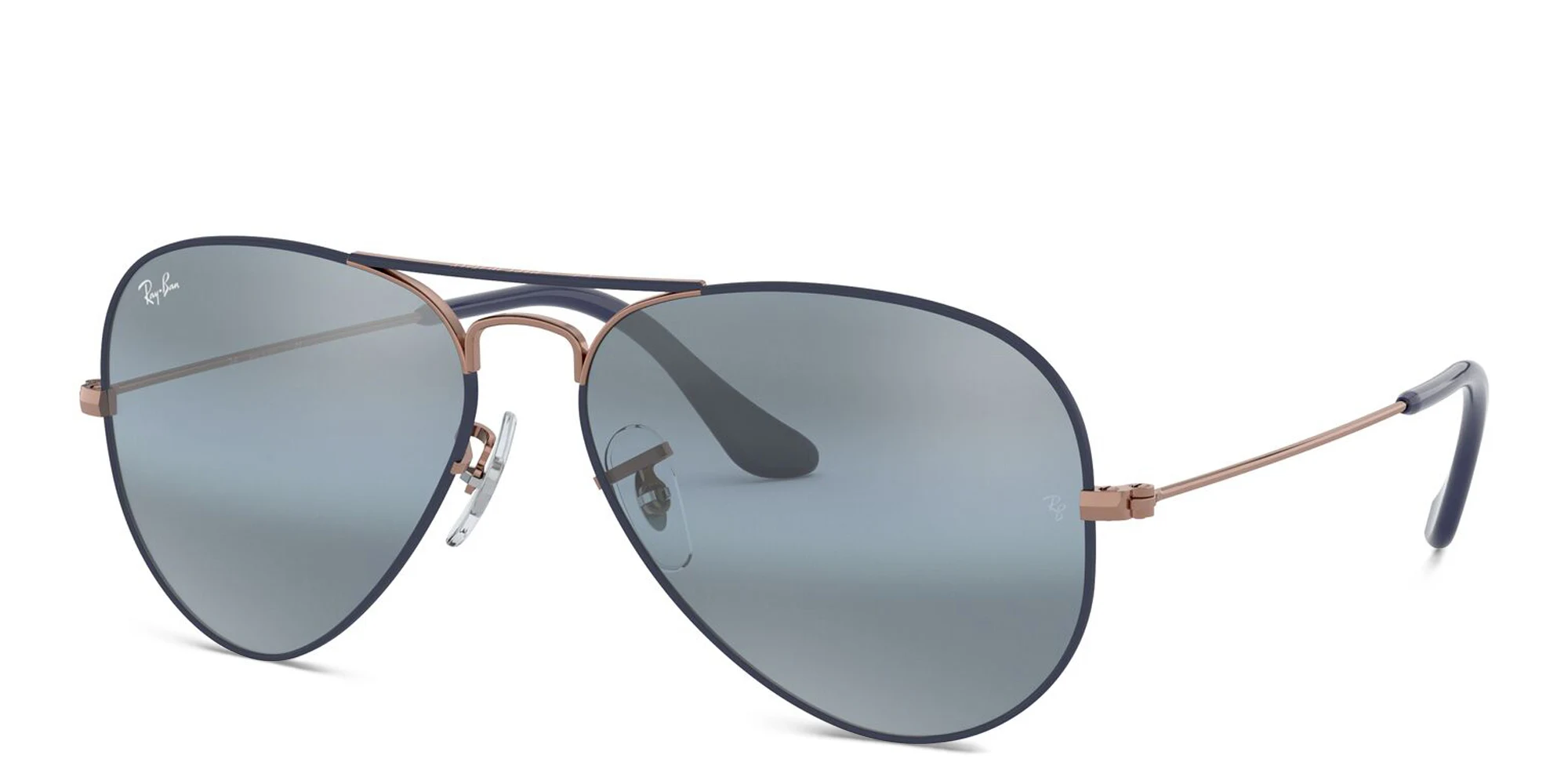 Shop Ray-Ban Unisex Aviator Sunglasses in Metal in Dark Blue online.