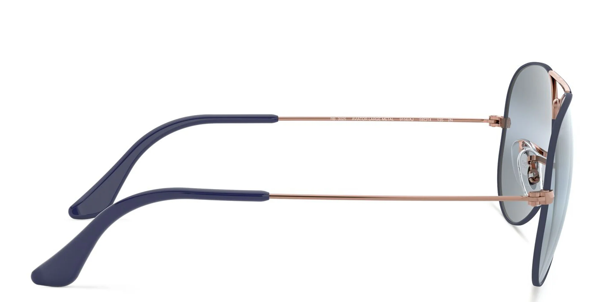 Shop Ray-Ban Unisex Aviator Sunglasses in Metal in Dark Blue online.