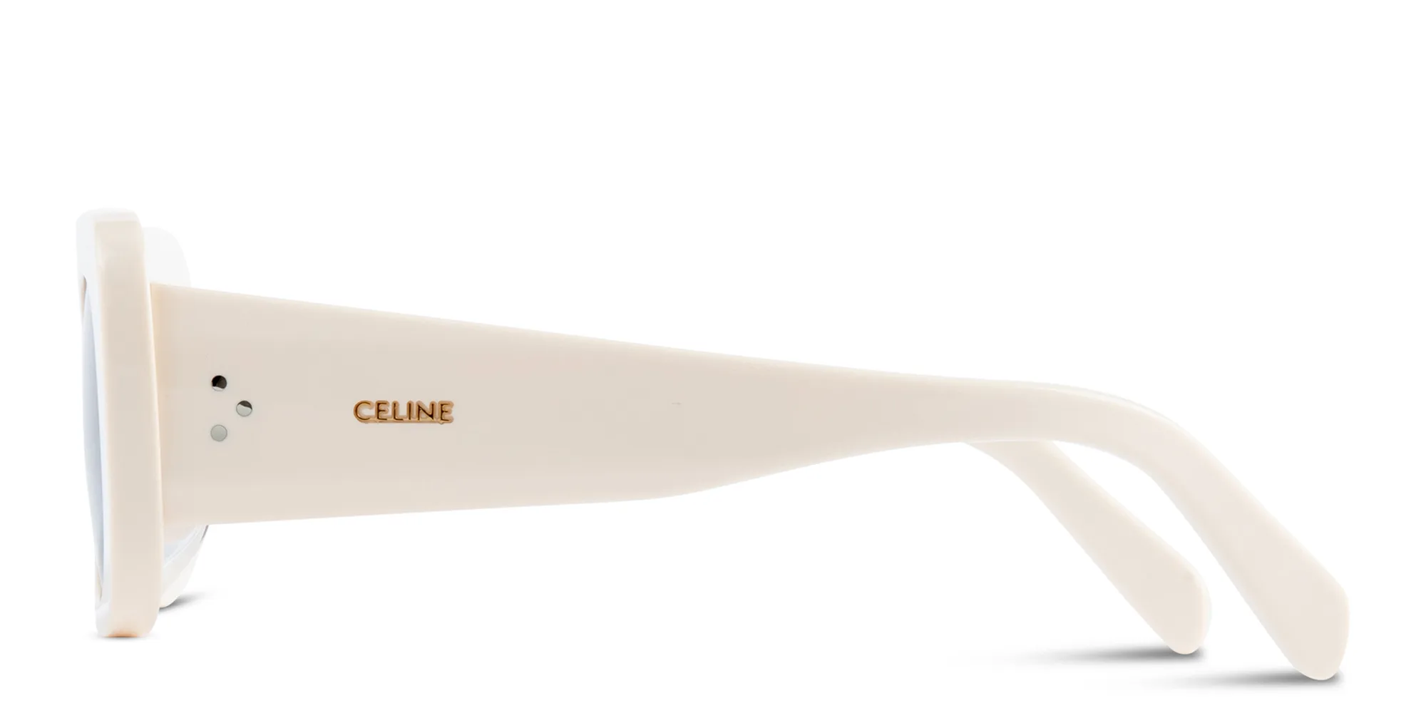 Shop CELINE CELINE 3 Dots Rectangular Sunglasses in White online.