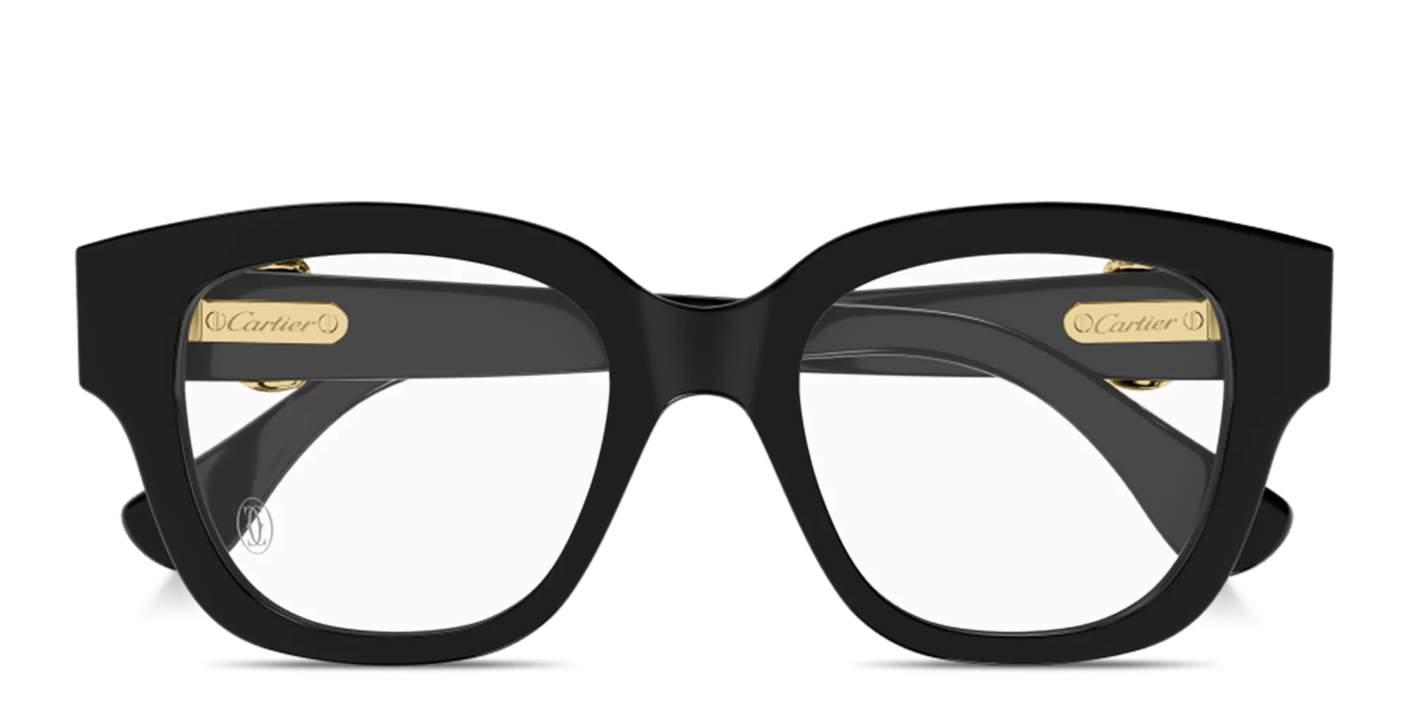 Shop Cartier Panthère de Cartier Square Eyeglasses in Black online.