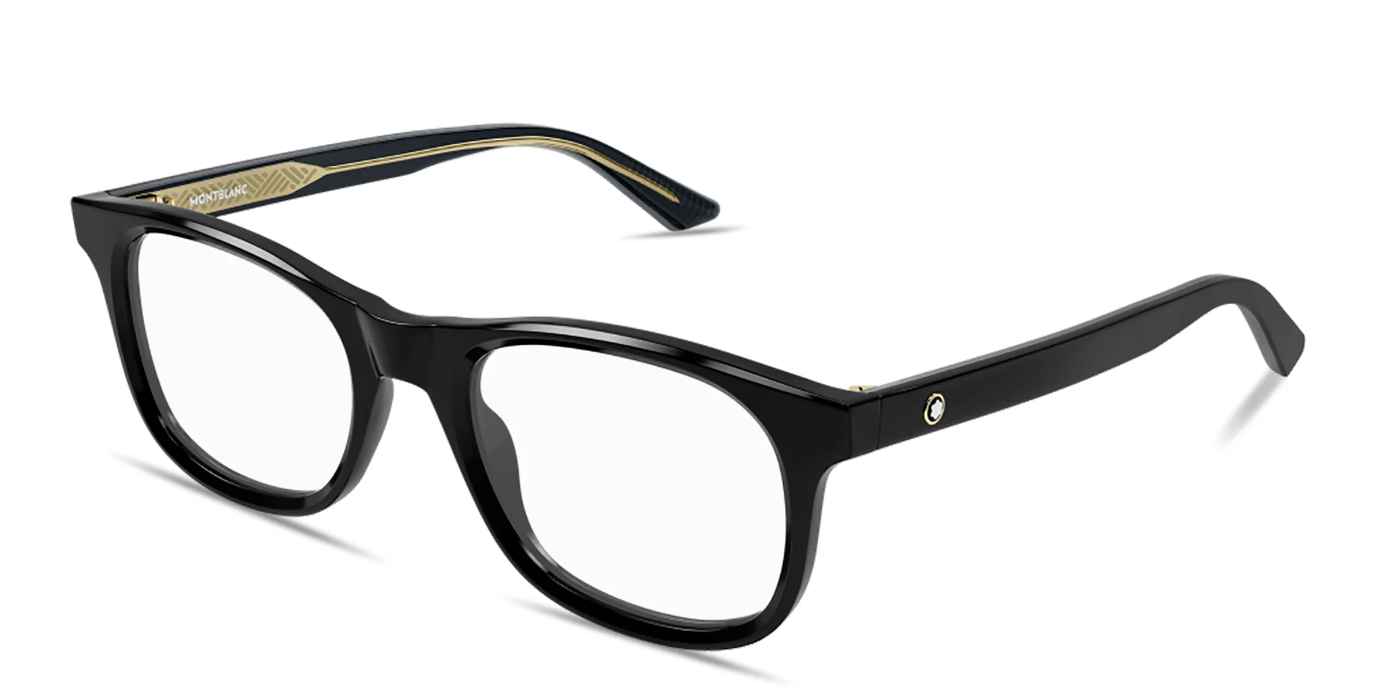 Shop MONTBLANC Snowcap Square Eyeglasses in Black online.