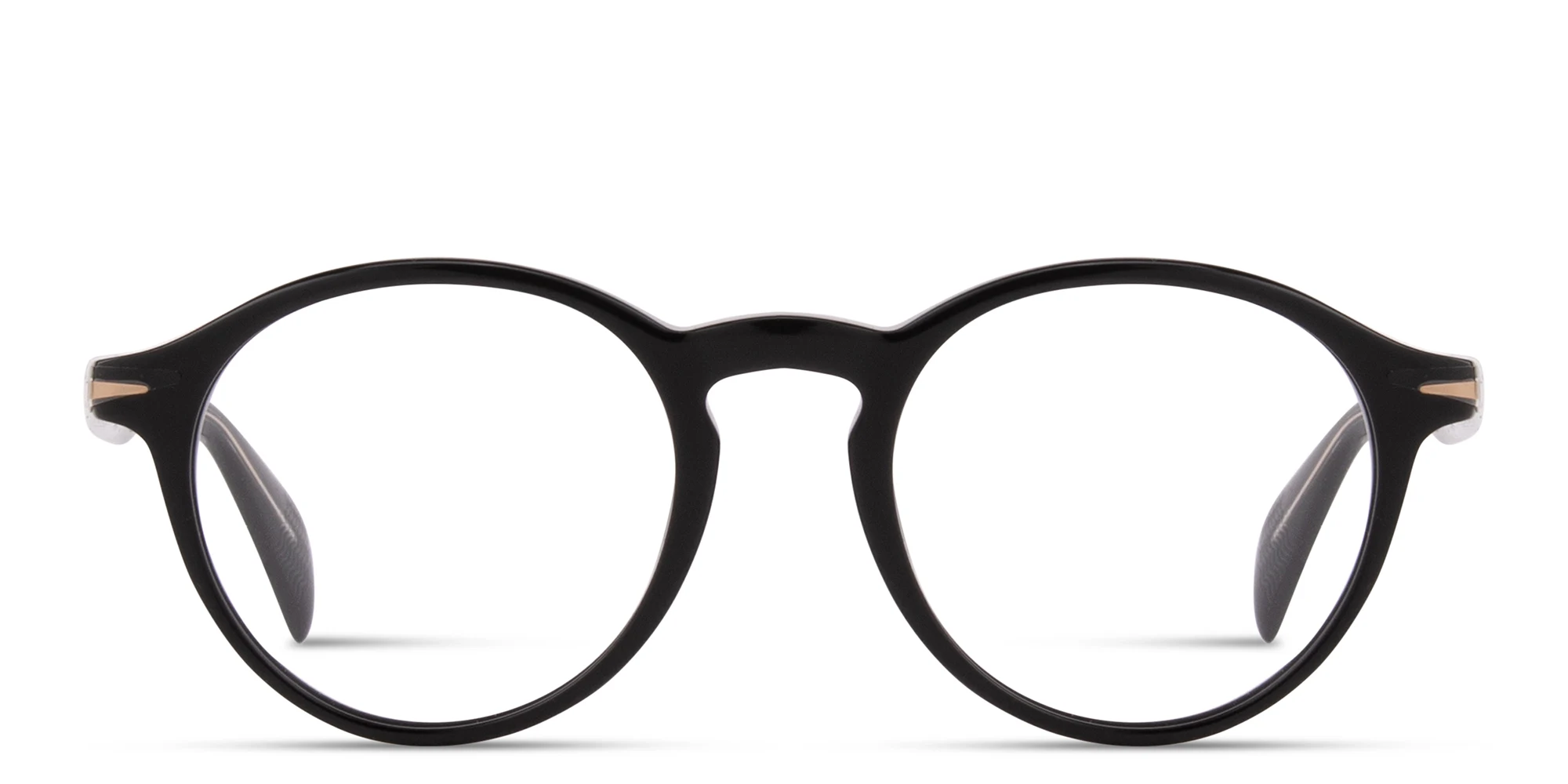 Shop DAVID BECKHAM Talisman Round Eyeglasses in Black online.