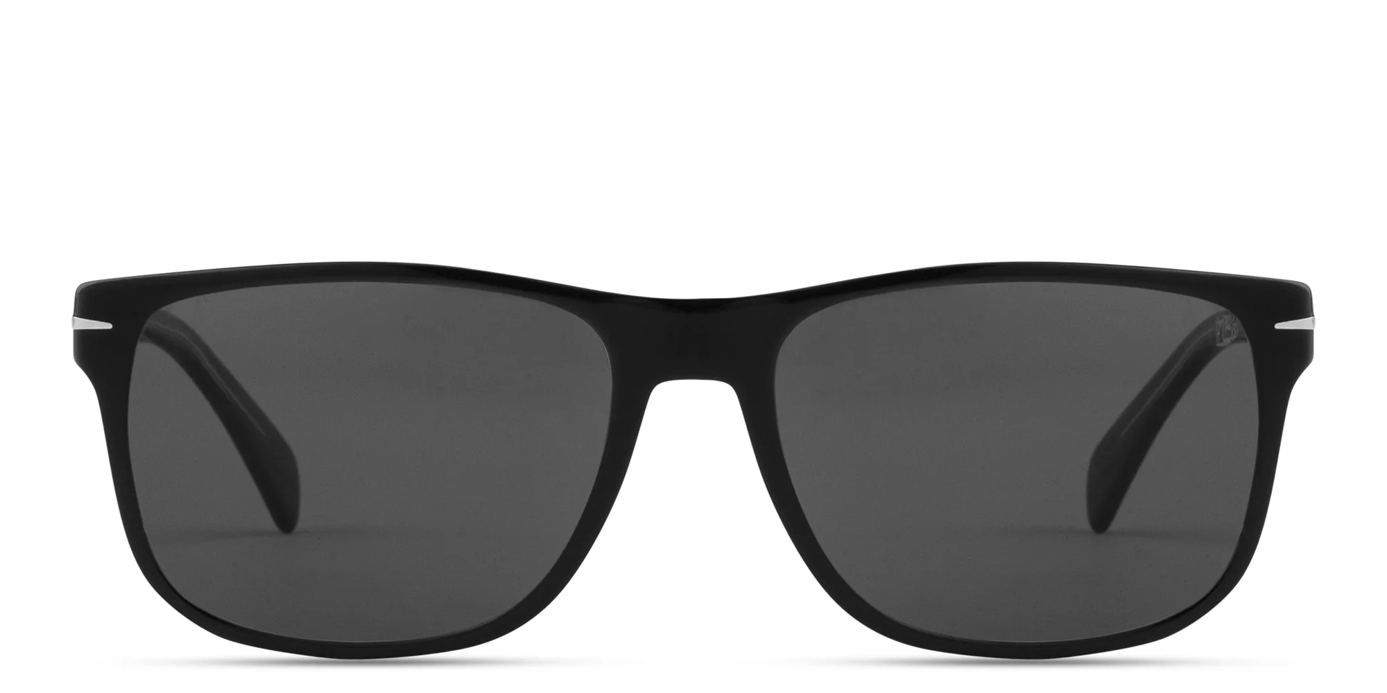 Shop DAVID BECKHAM Clip-On Wide Rectangle Eyeglasses in Black online.