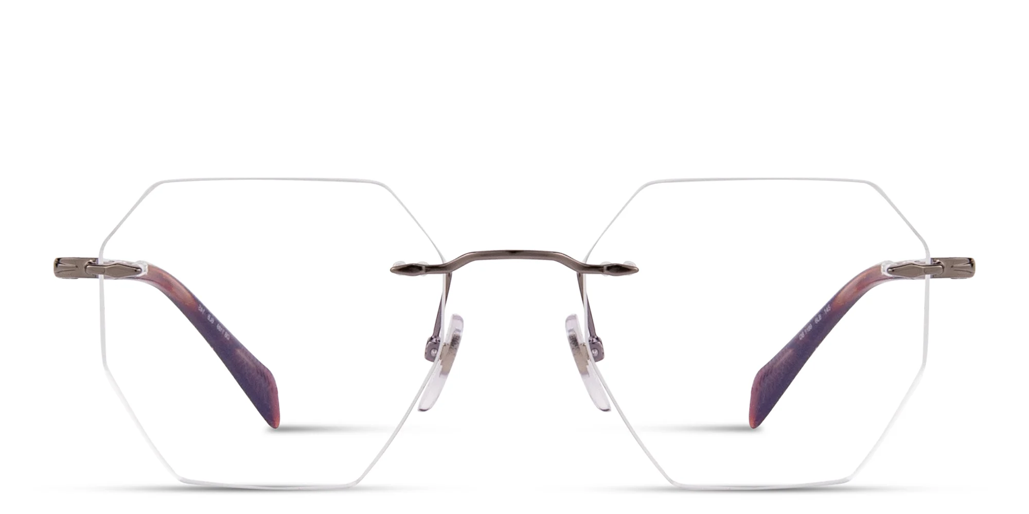 Shop DAVID BECKHAM Talisman Rimless Irregular Eyeglasses in Ruthenium online.