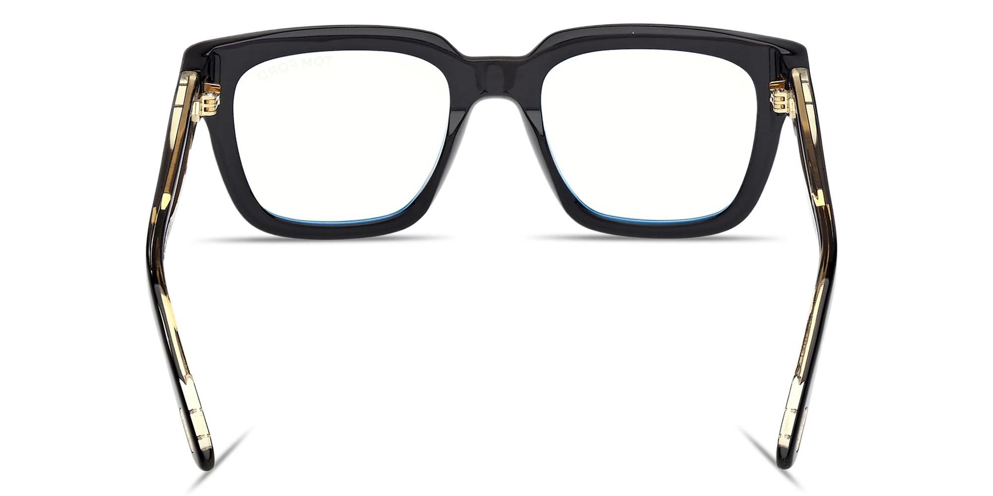 Shop TOM FORD T Logo Square Eyeglasses in Black online.