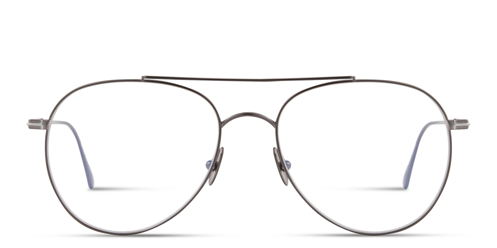 Shop TOM FORD T Logo Pilot Eyeglasses in Gunmetal online.