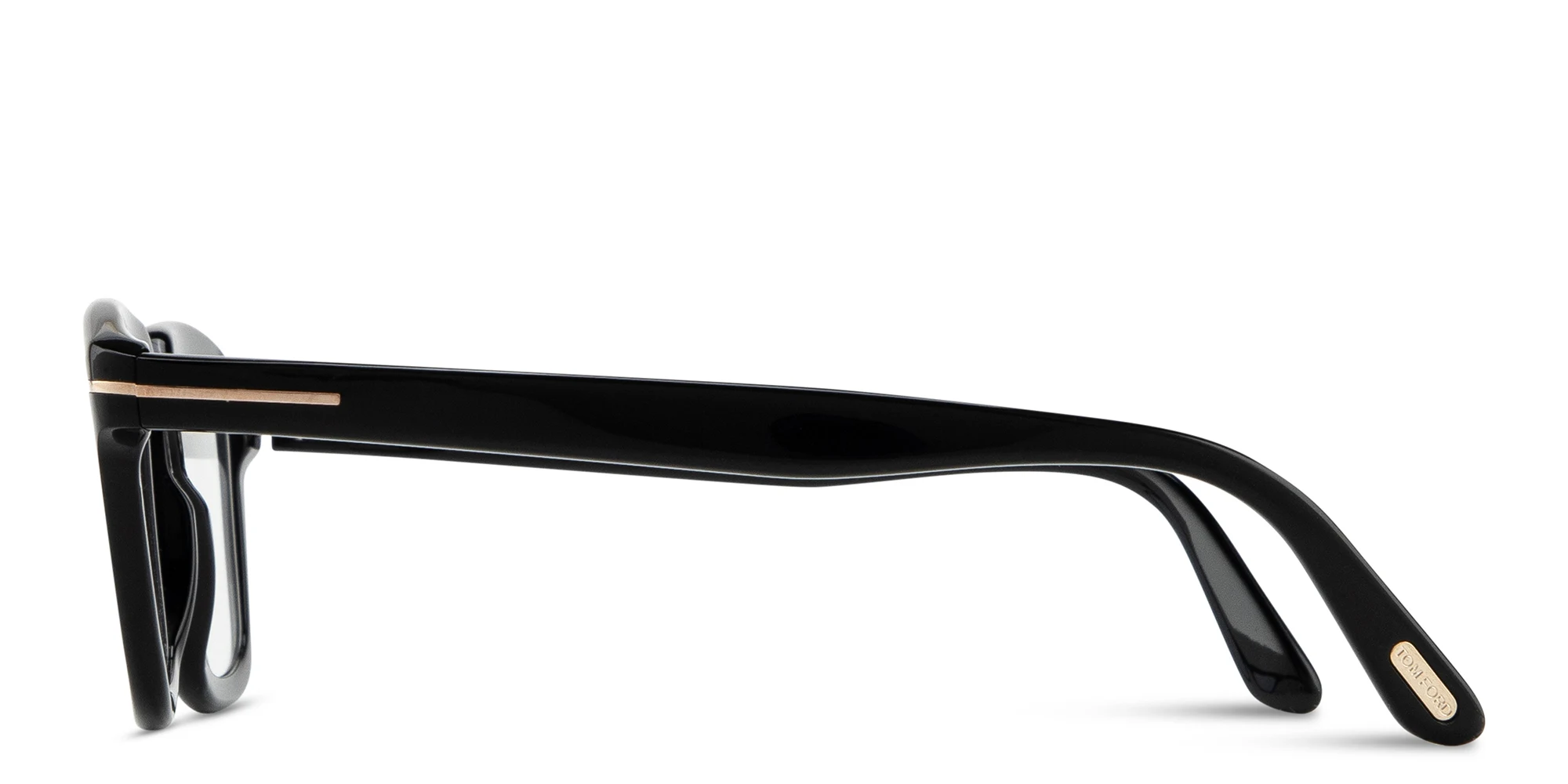 Shop TOM FORD T Emblem Rectangle Eyeglasses in Black online.