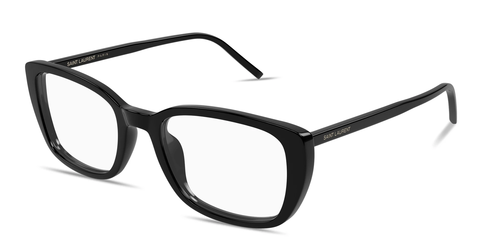 تسوق نظارات طبية مستطيلة بتوقيع العلامة سان لوران بلون أسود أونلاين.