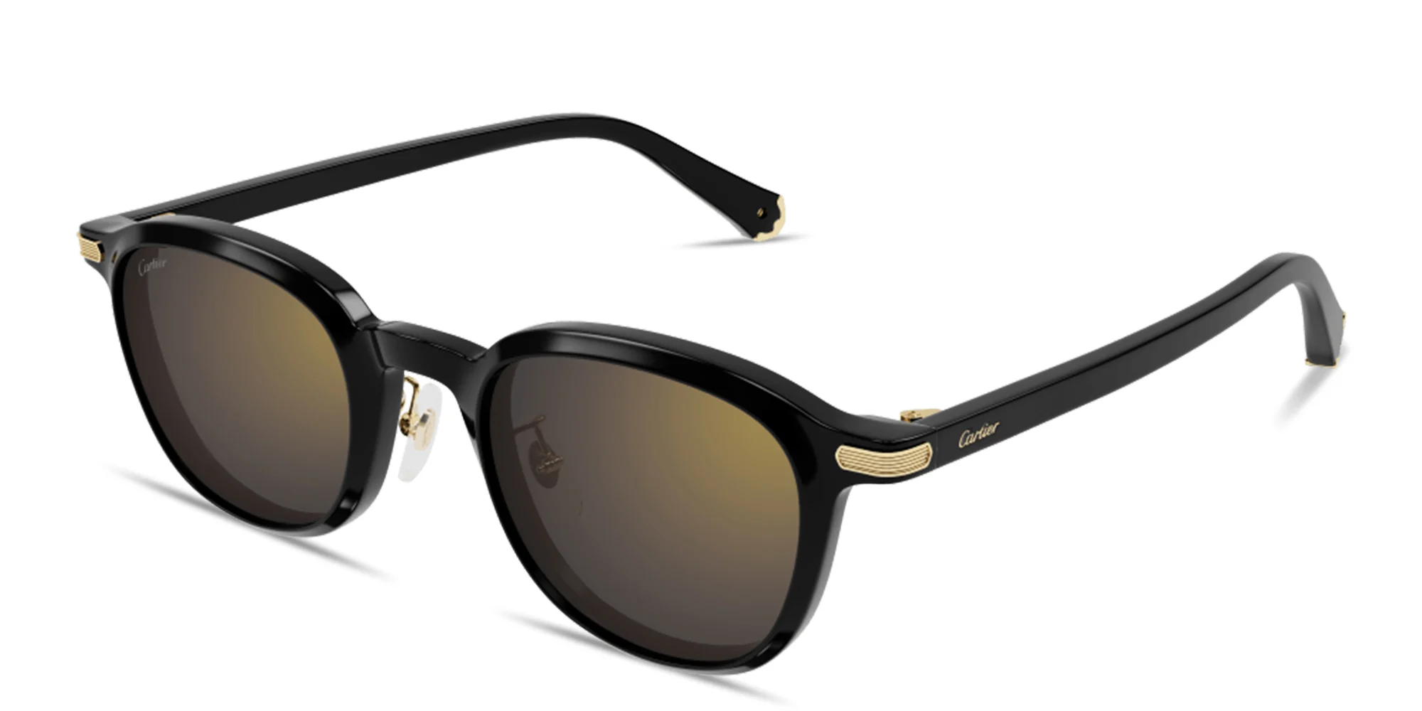 Shop Cartier Première de Cartier Panthos Sunglasses in Black online.