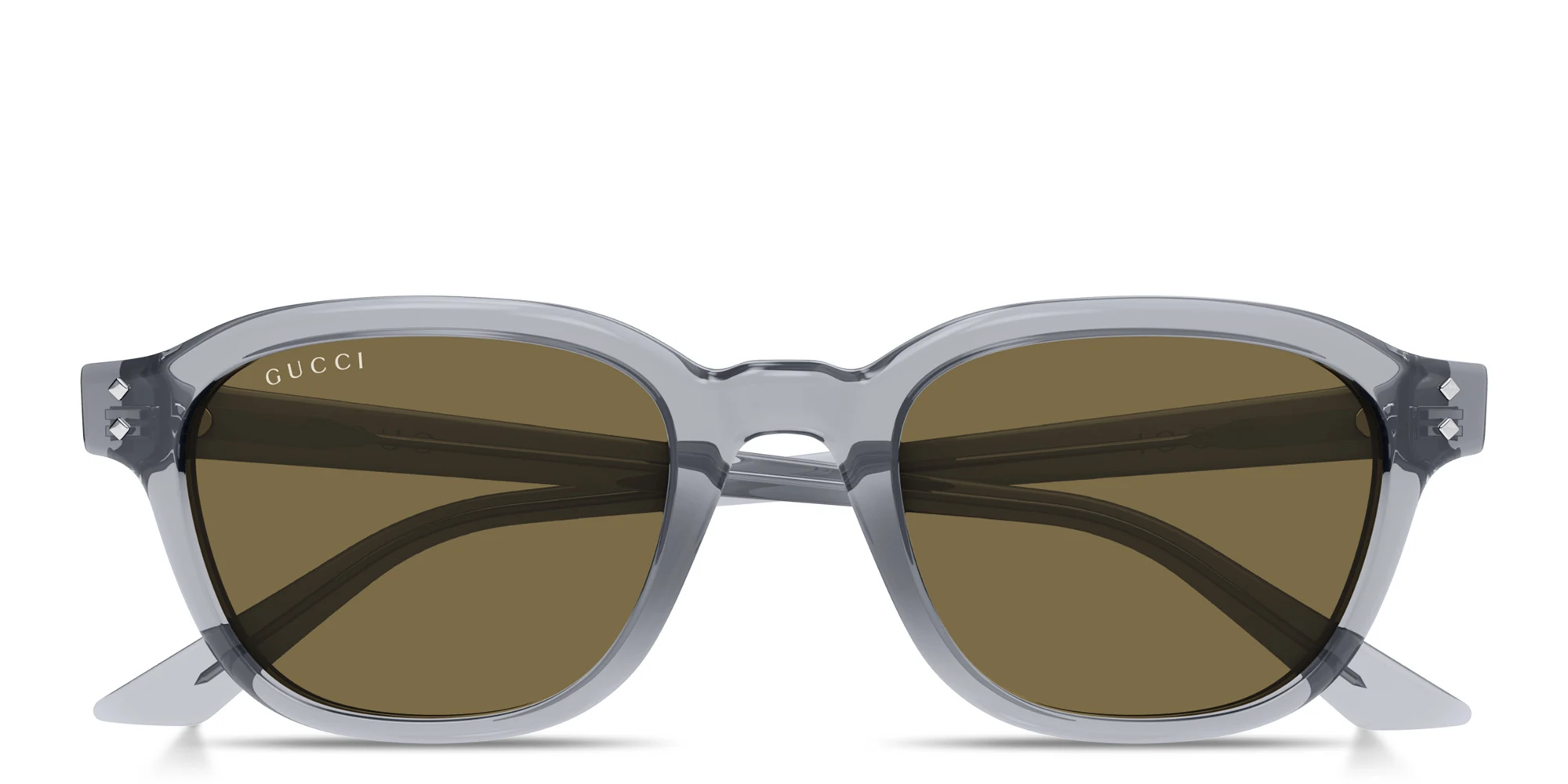 Shop GUCCI Gucci Rivets Square Sunglasses in Grey online.
