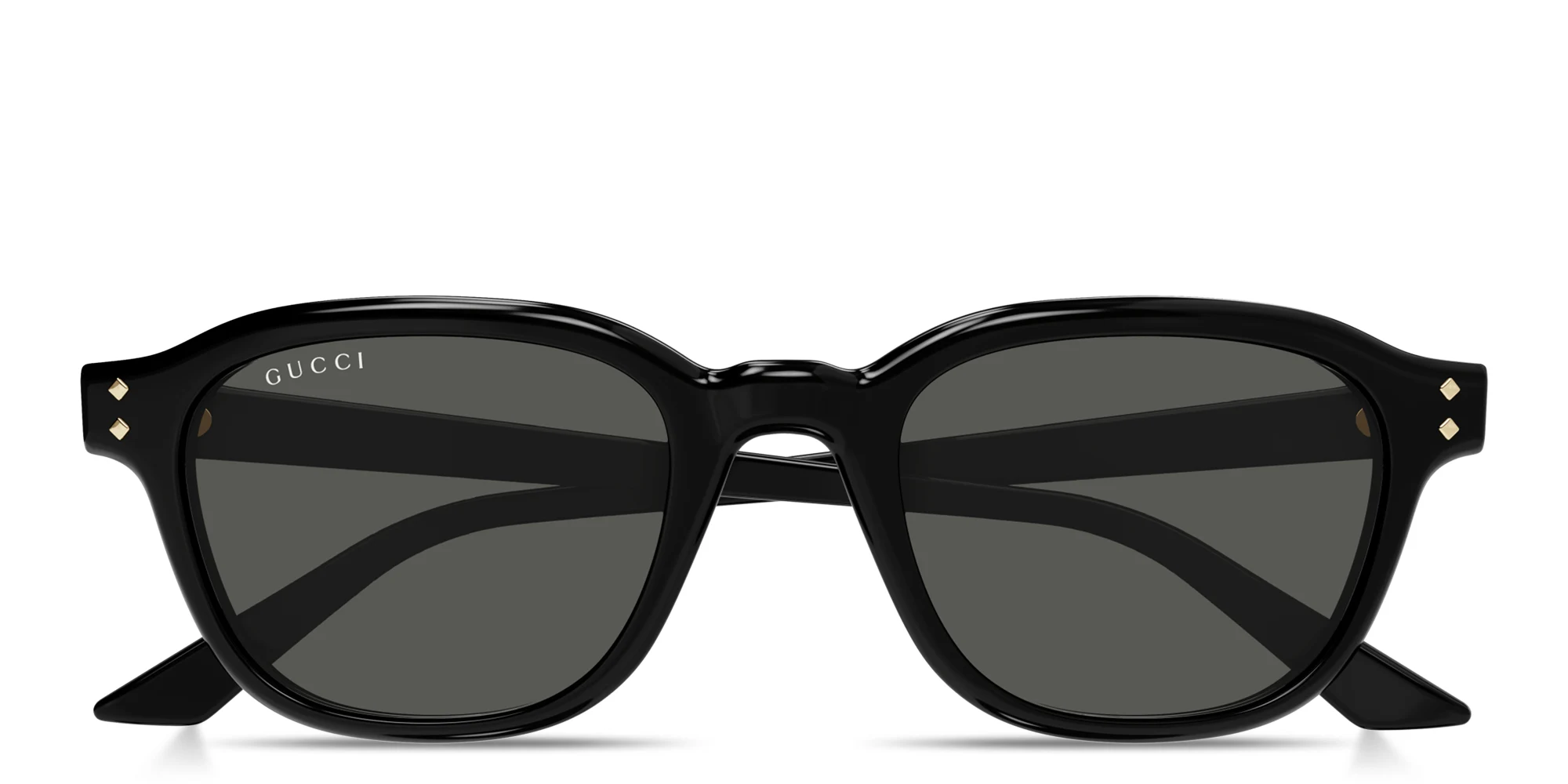 Shop GUCCI Gucci Rivets Square Sunglasses in Black online.
