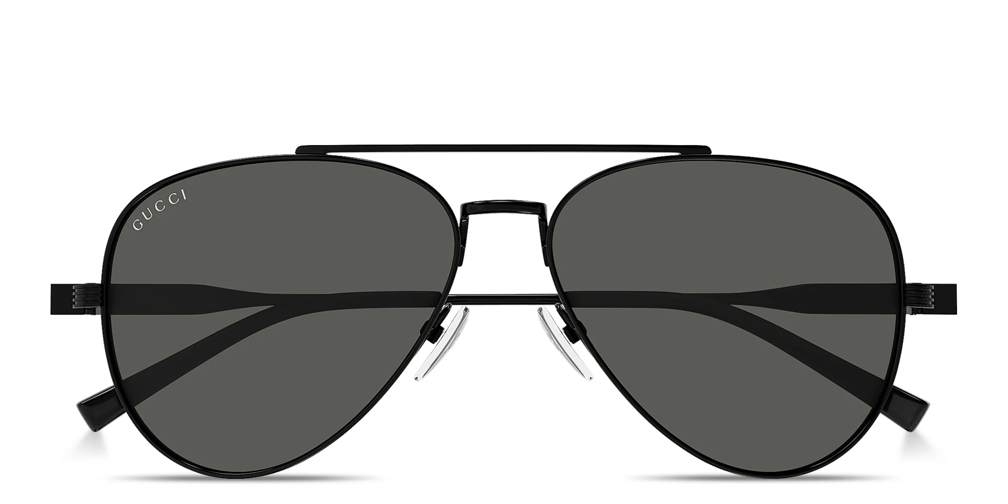 Shop GUCCI Web Pilot Sunglasses in Black online.