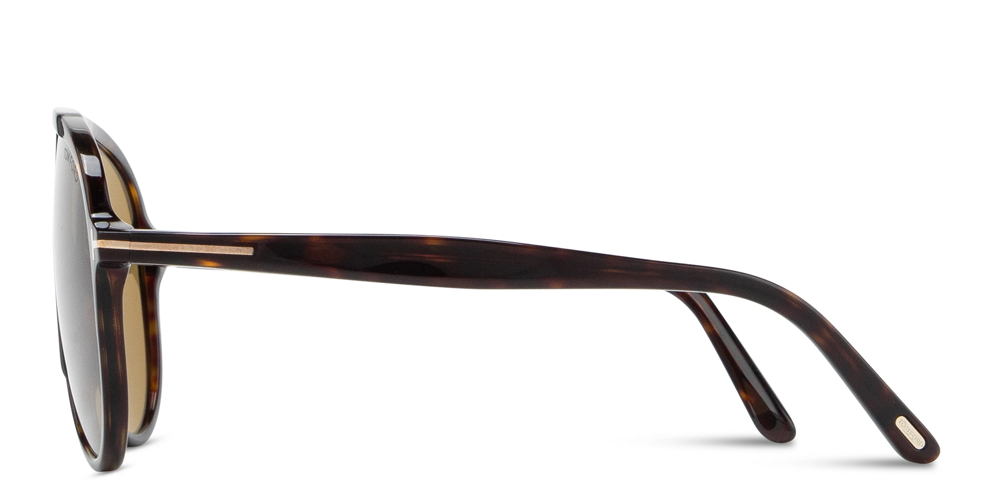 Shop TOM FORD Vladimir Wide Aviator Sunglasses in Havana online.