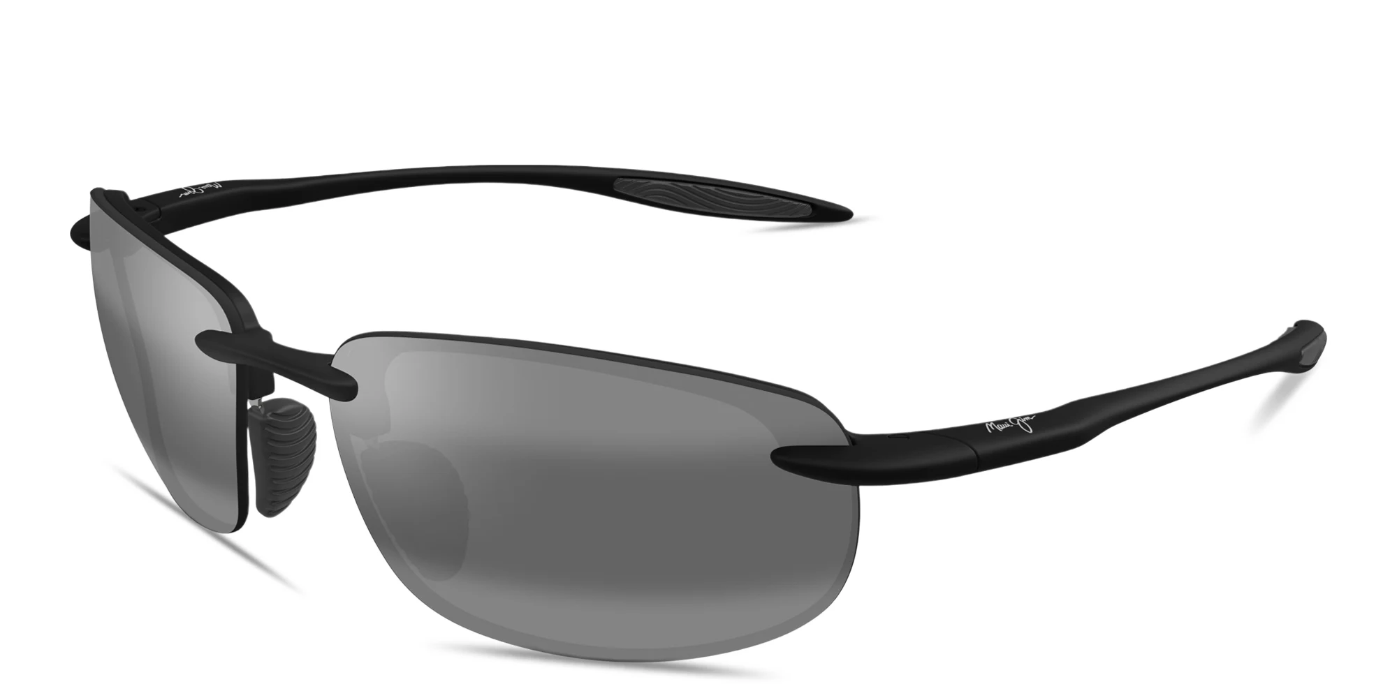 Shop Maui Jim Ho'okipa Ultra Unisex Rimless Rectangle Sunglasses in Black online.