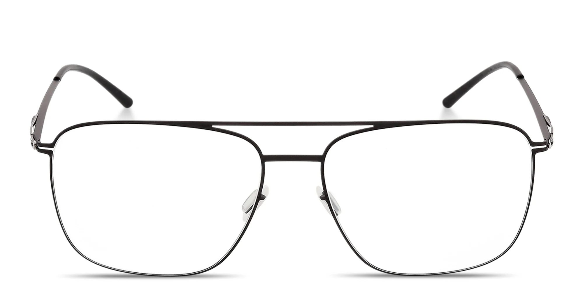 Shop ic! berlin Wes Unisex Wide Aviator Eyeglasses in Matte Black online.