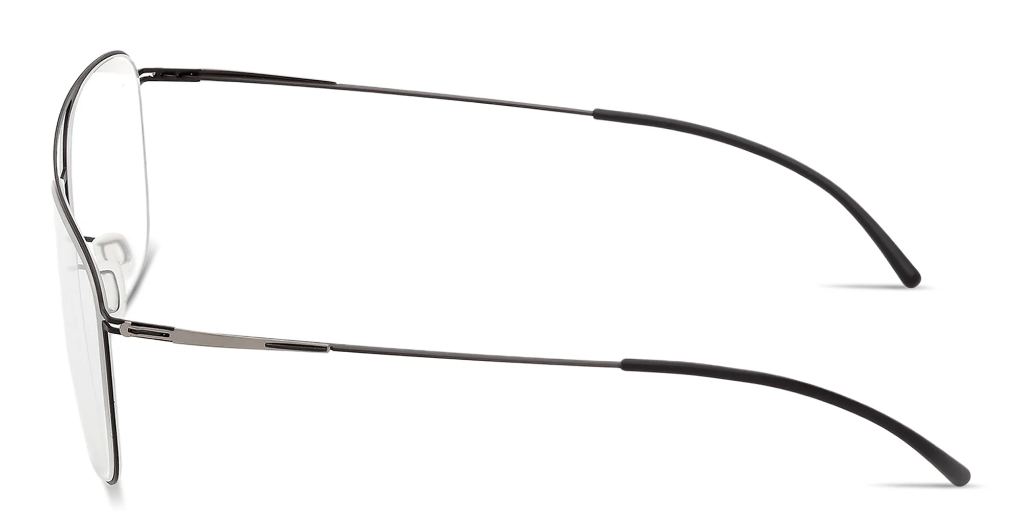 Shop ic! berlin Wes Unisex Wide Aviator Eyeglasses in Matte Black online.