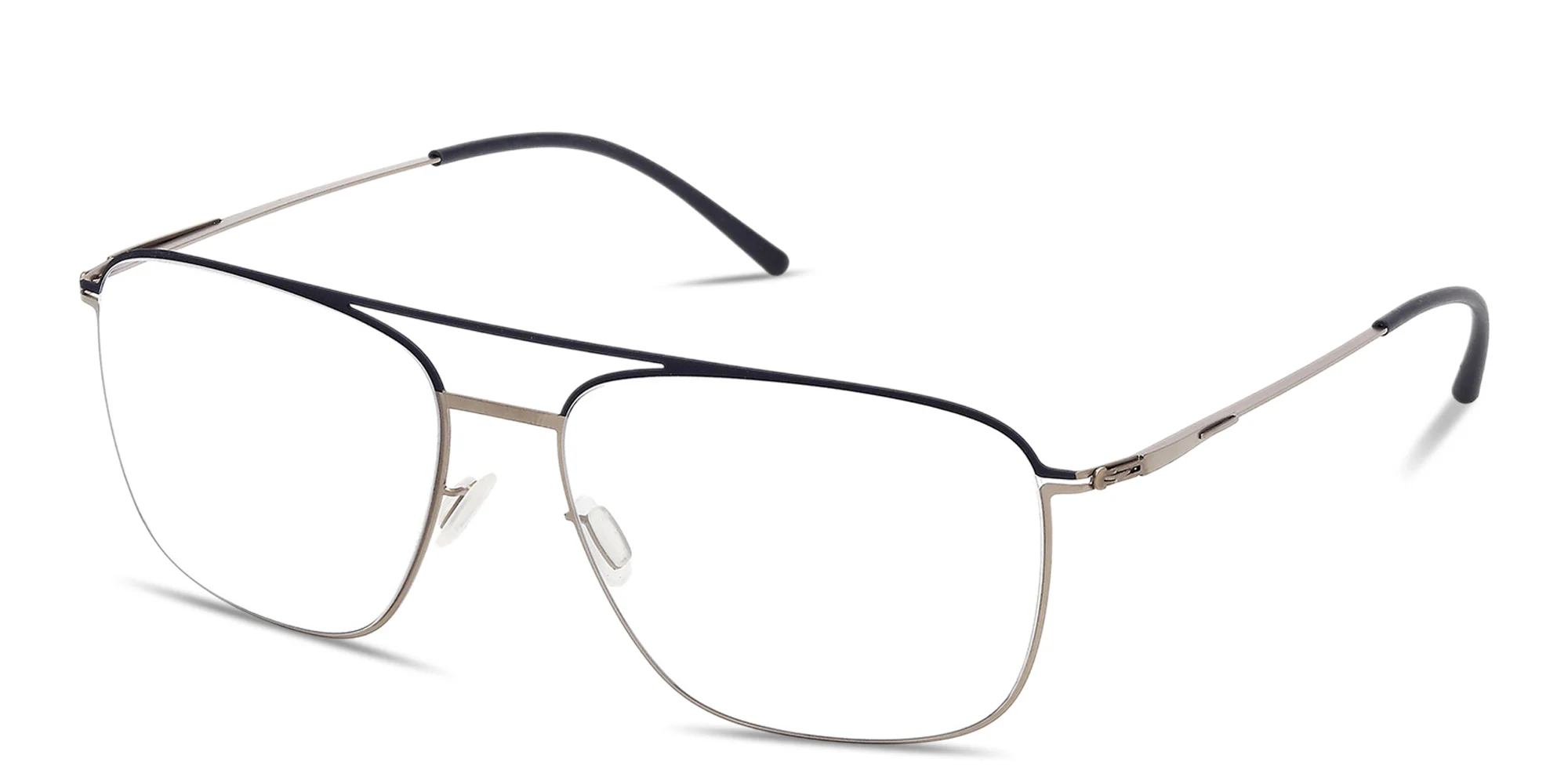 Shop ic! berlin Wes Unisex Wide Aviator Eyeglasses in Matte Light Bronze online.