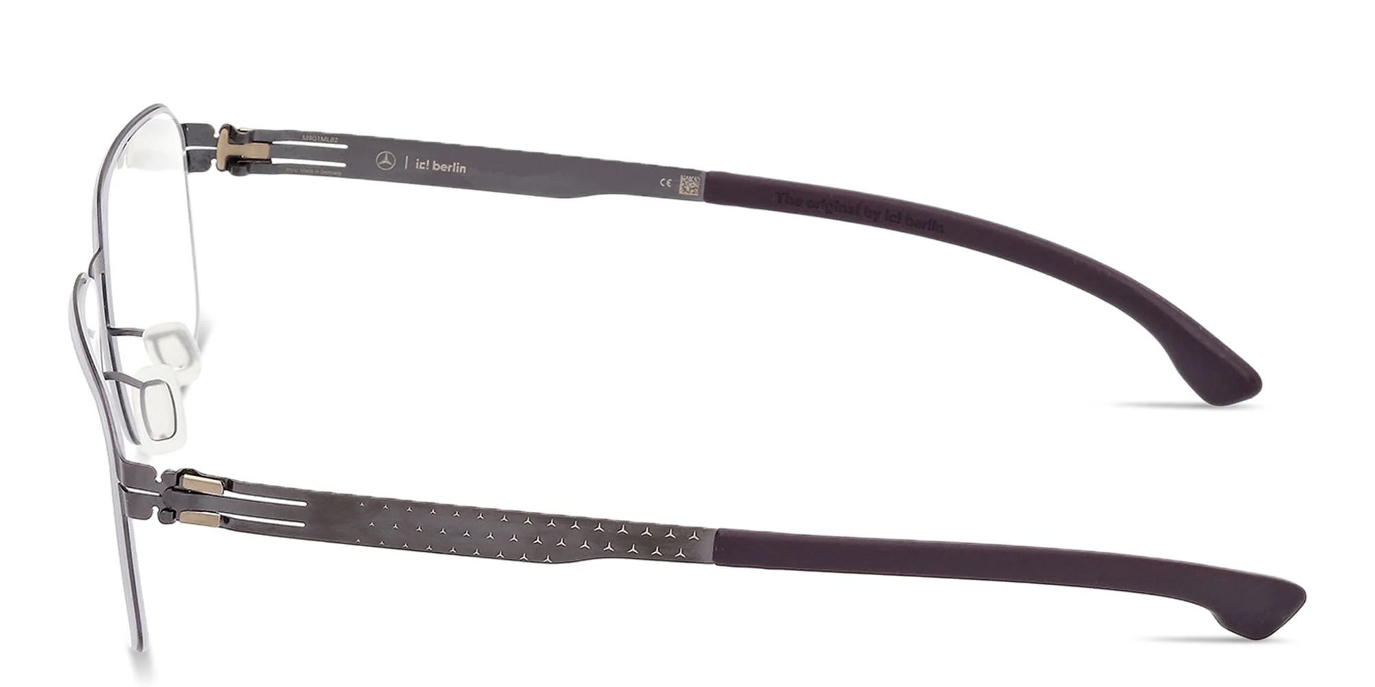 Shop ic! berlin MB 13 Square Eyeglasses in Matte Gunmetal online.