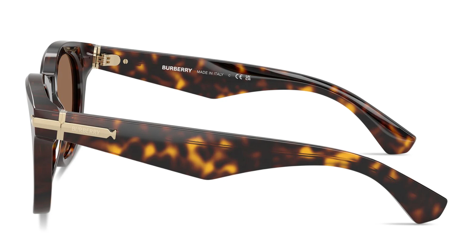 Shop BURBERRY Logo Bar Round Sunglasses in Havana online.