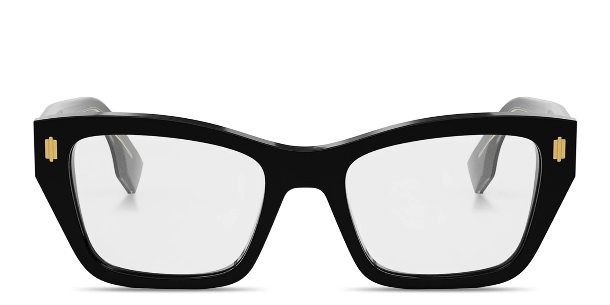 Shop FENDI Fendi Roma Square Eyeglasses in Black online.