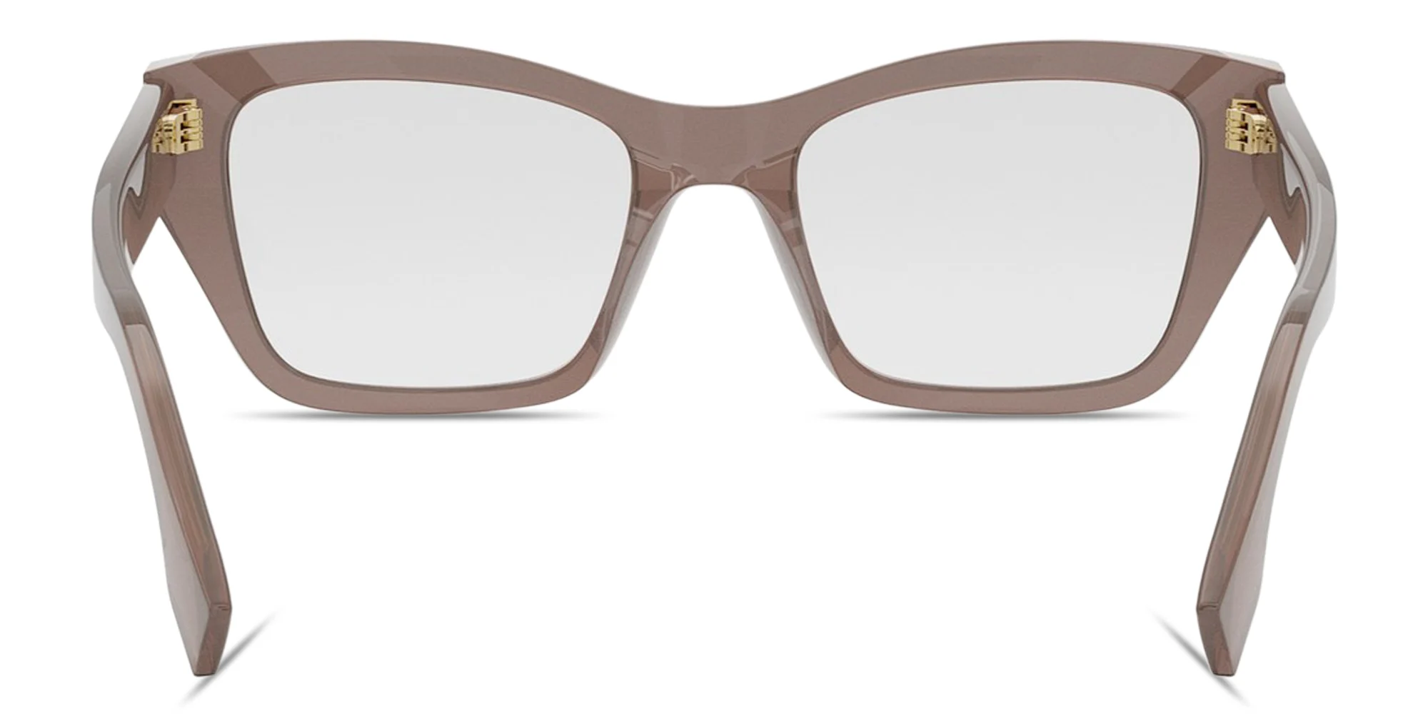 Shop FENDI Fendi Roma Square Eyeglasses in Transparent Brown online.