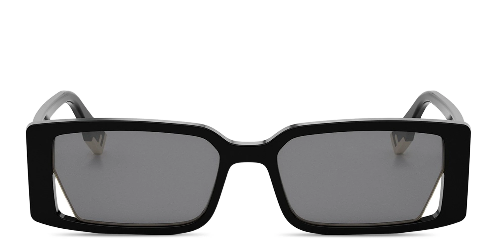 Shop FENDI Fendi Way Rectangle Sunglasses in Black online.