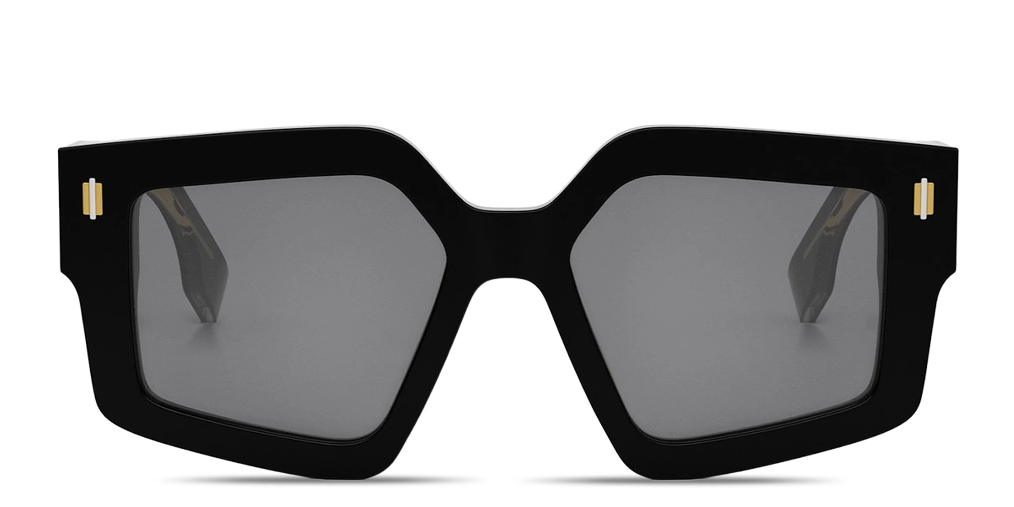 Shop FENDI Roma Square Sunglasses in Black online.
