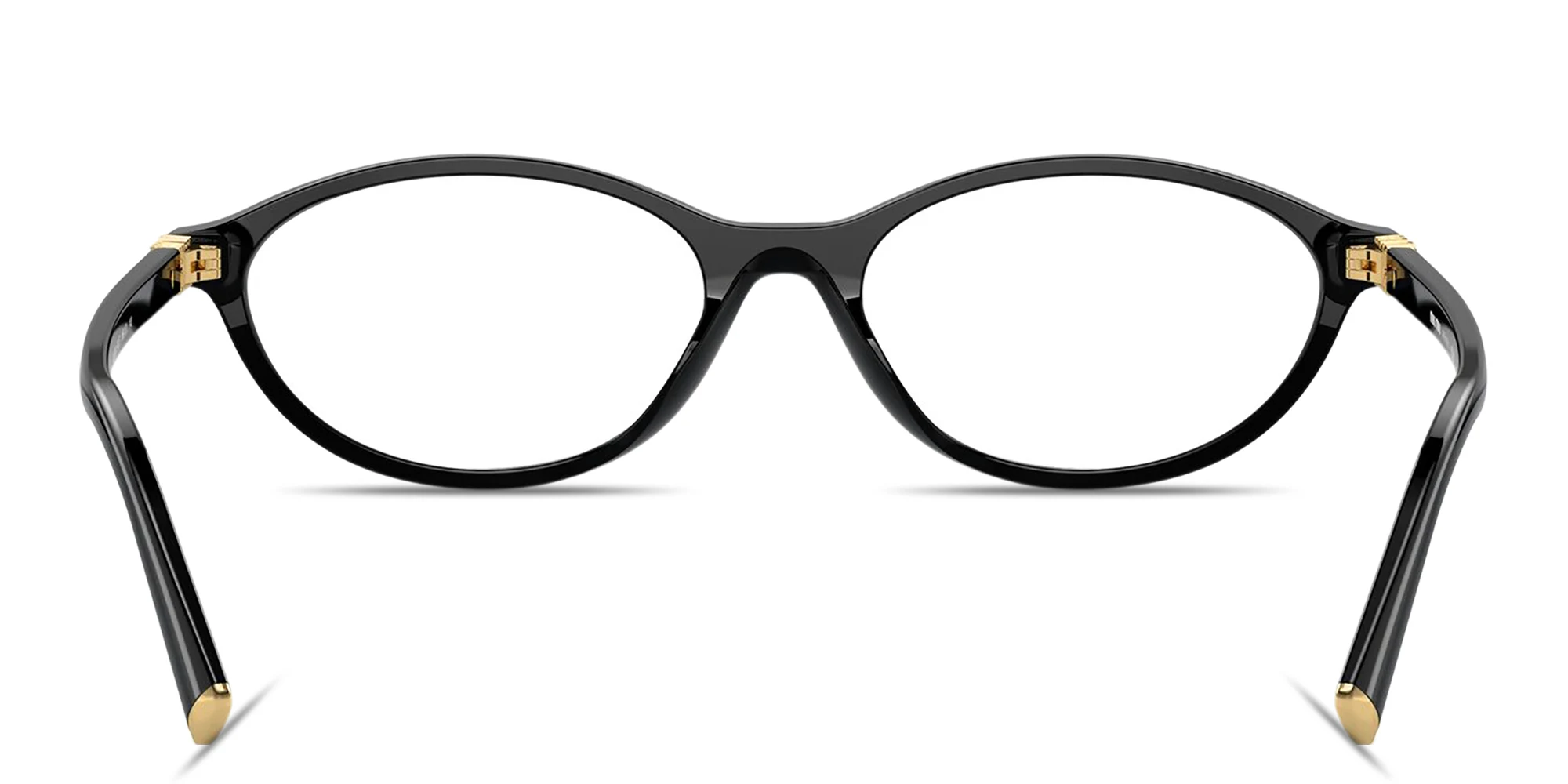 Shop MIU MIU Vertical Logo Oval Eyeglasses in Black online.