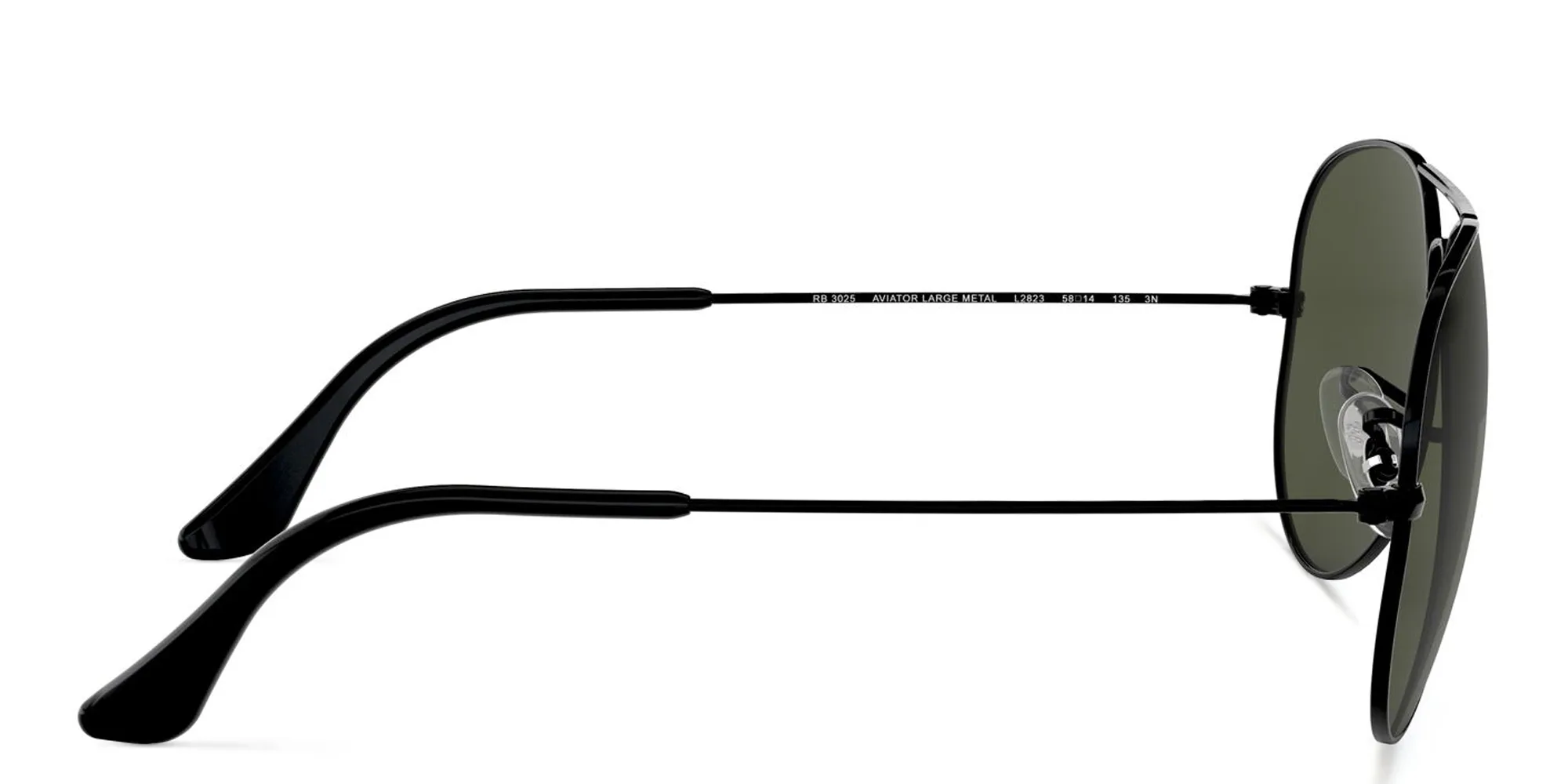 Shop Ray-Ban Pilot Classic Sunglasses in Black online.