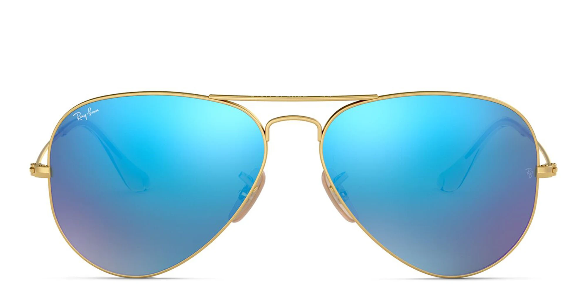 Shop Ray-Ban Unisex Aviator Sunglasses in Metal in Gold online.
