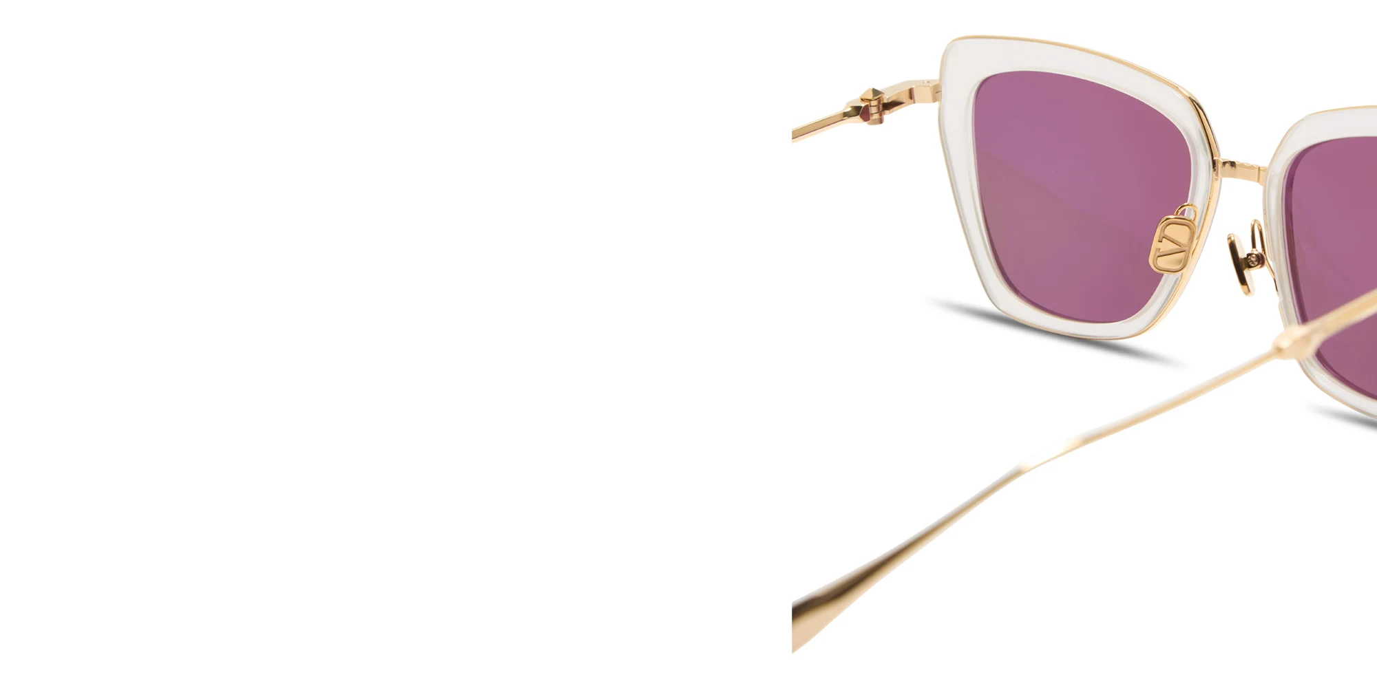 Shop VALENTINO V-Daydream II Butterfly Sunglasses in Ivory online.