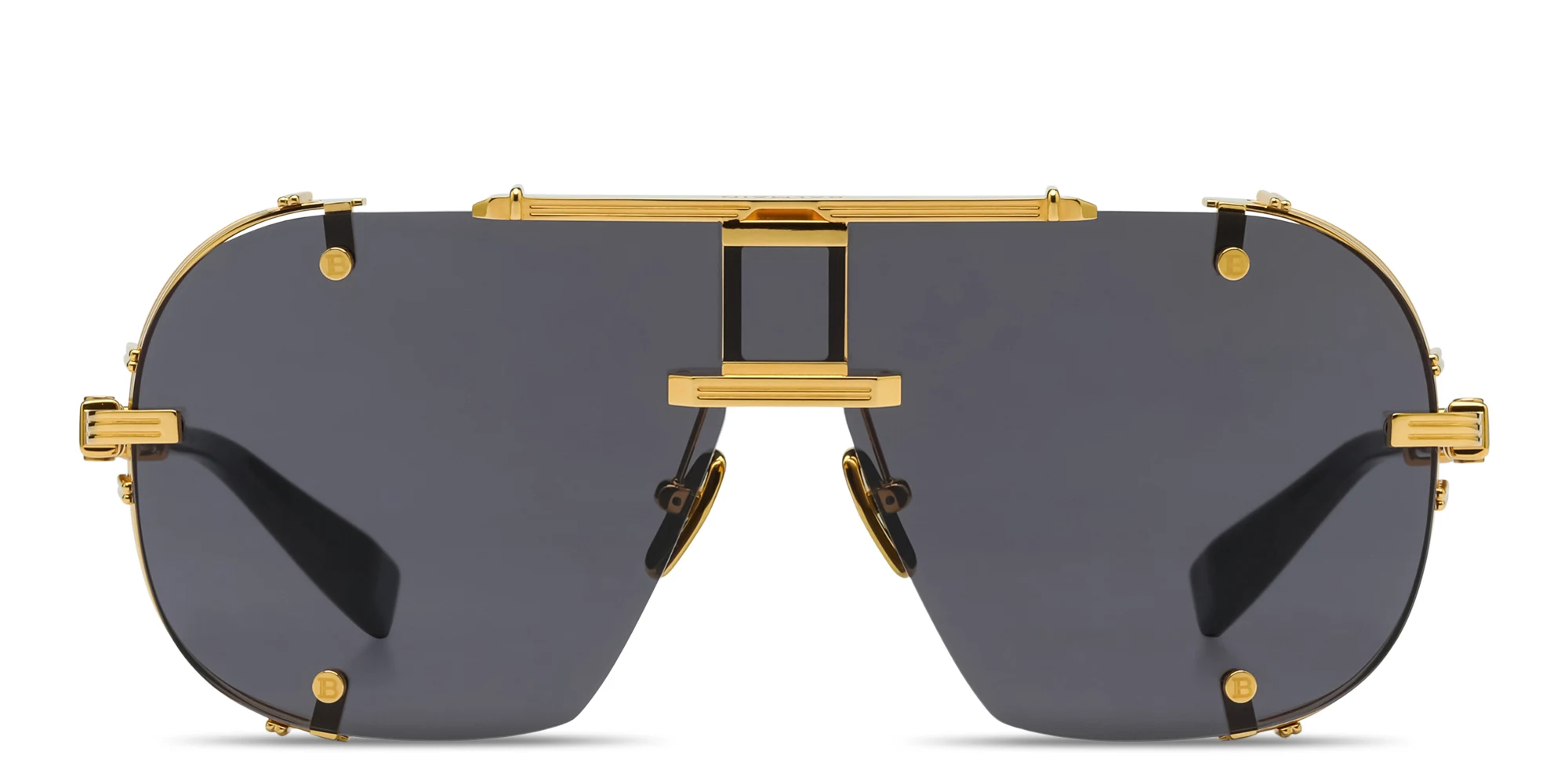 Shop BALMAIN Colonel Unisex Aviator Sunglasses in Gold online.