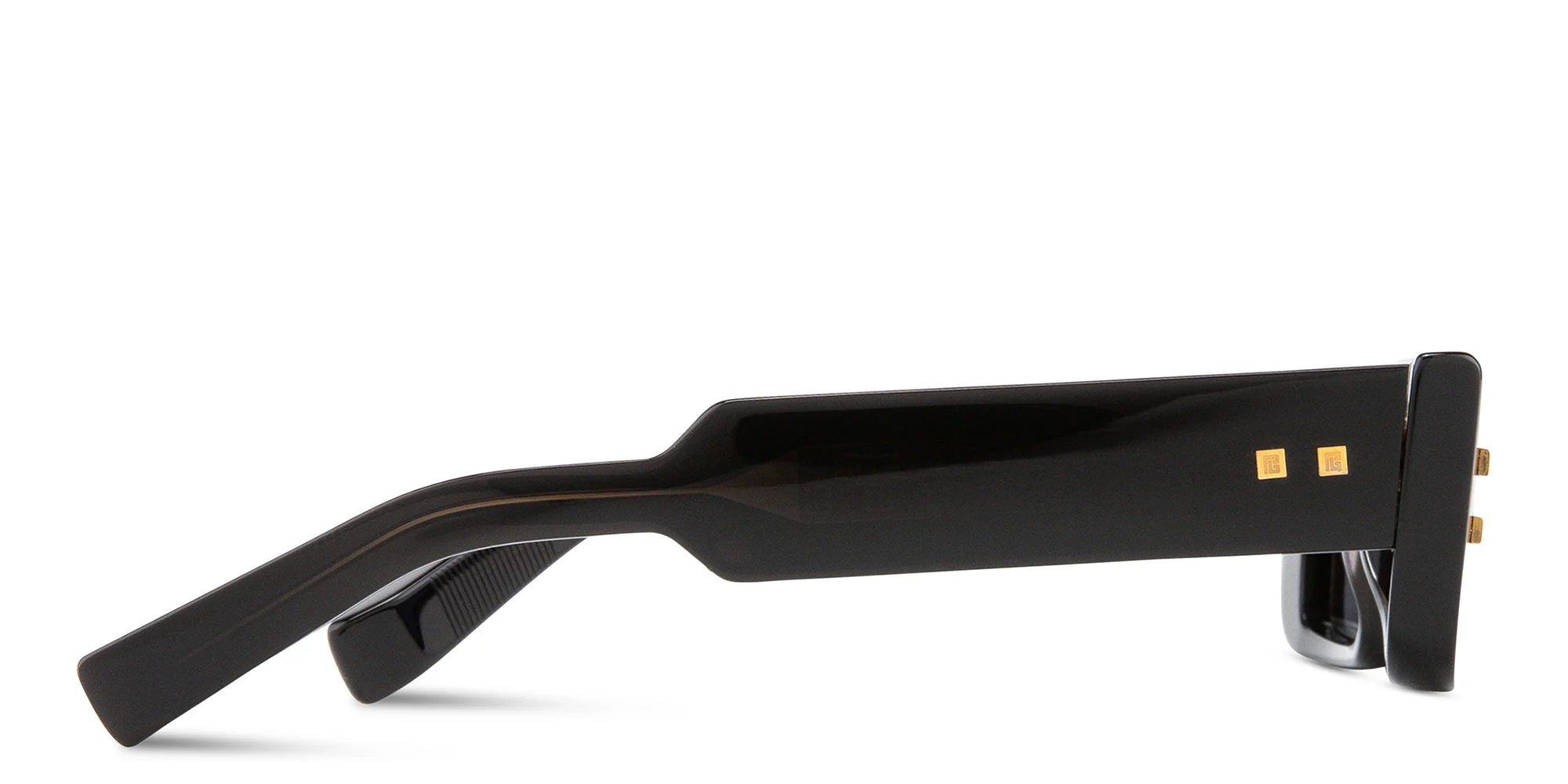 Shop BALMAIN B-Army III Unisex Rectangle Sunglasses in Black online.