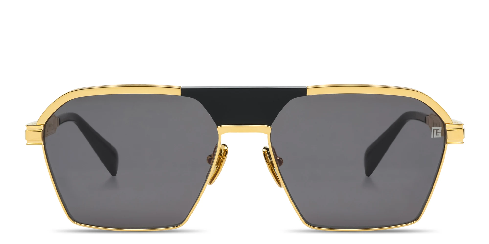 Shop BALMAIN Sergeant Unisex Aviator Sunglasses in Gold online.