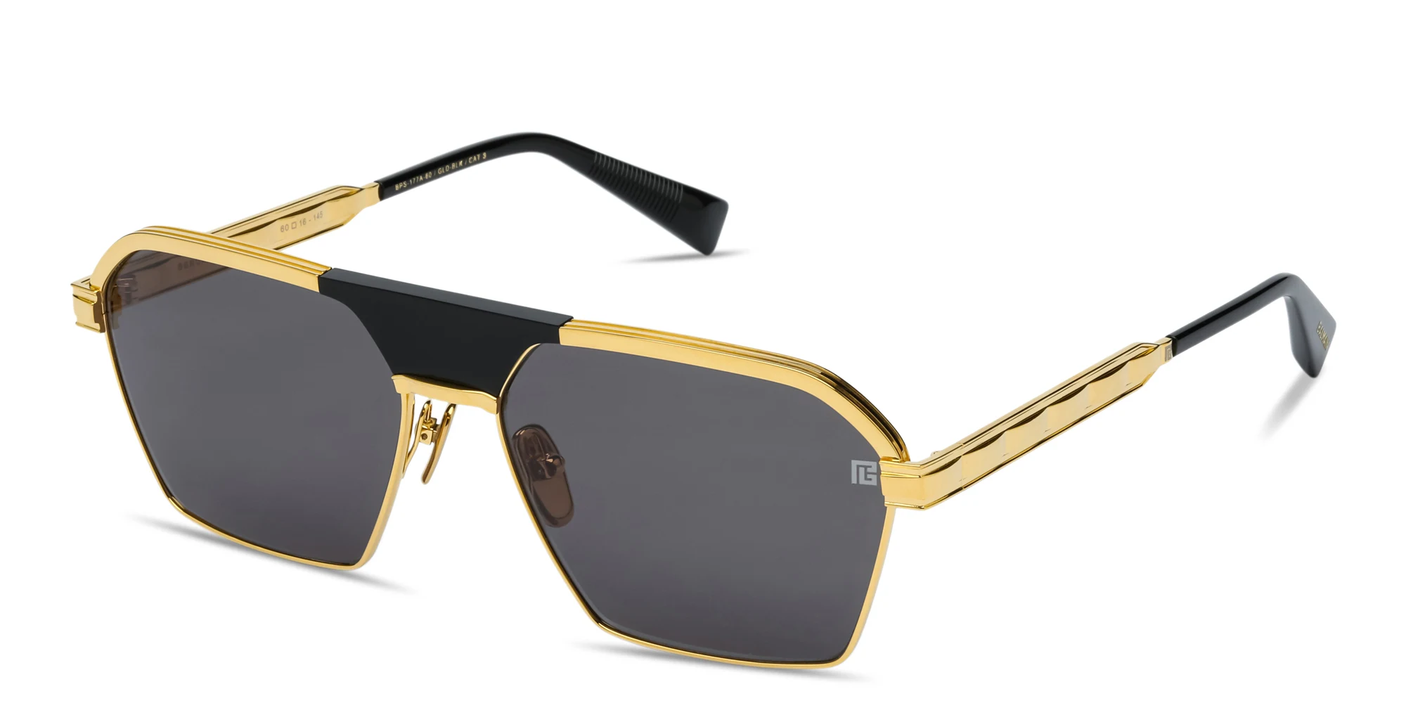 Shop BALMAIN Sergeant Unisex Aviator Sunglasses in Gold online.