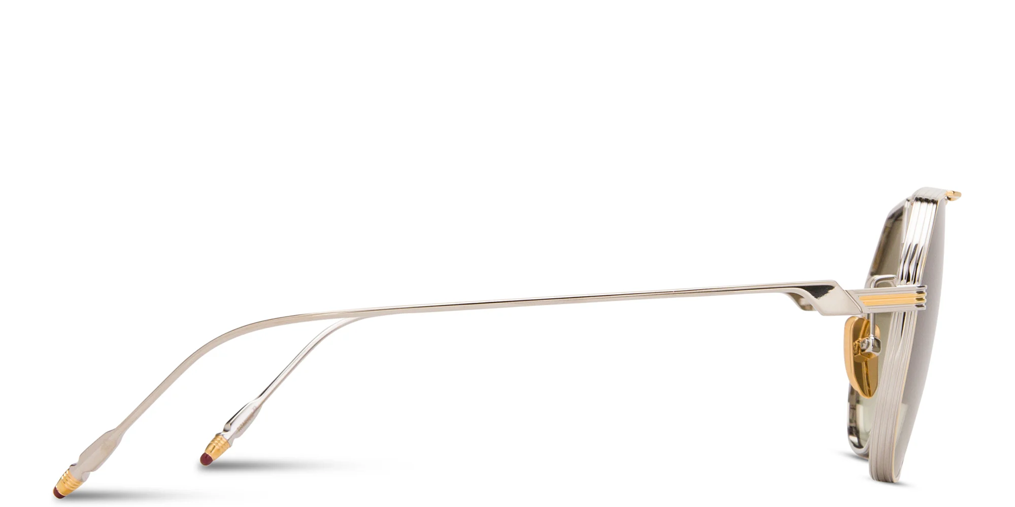 Shop JACQUES MARIE MAGE Reynold Unisex Aviator Sunglasses in Gold & Silver online.